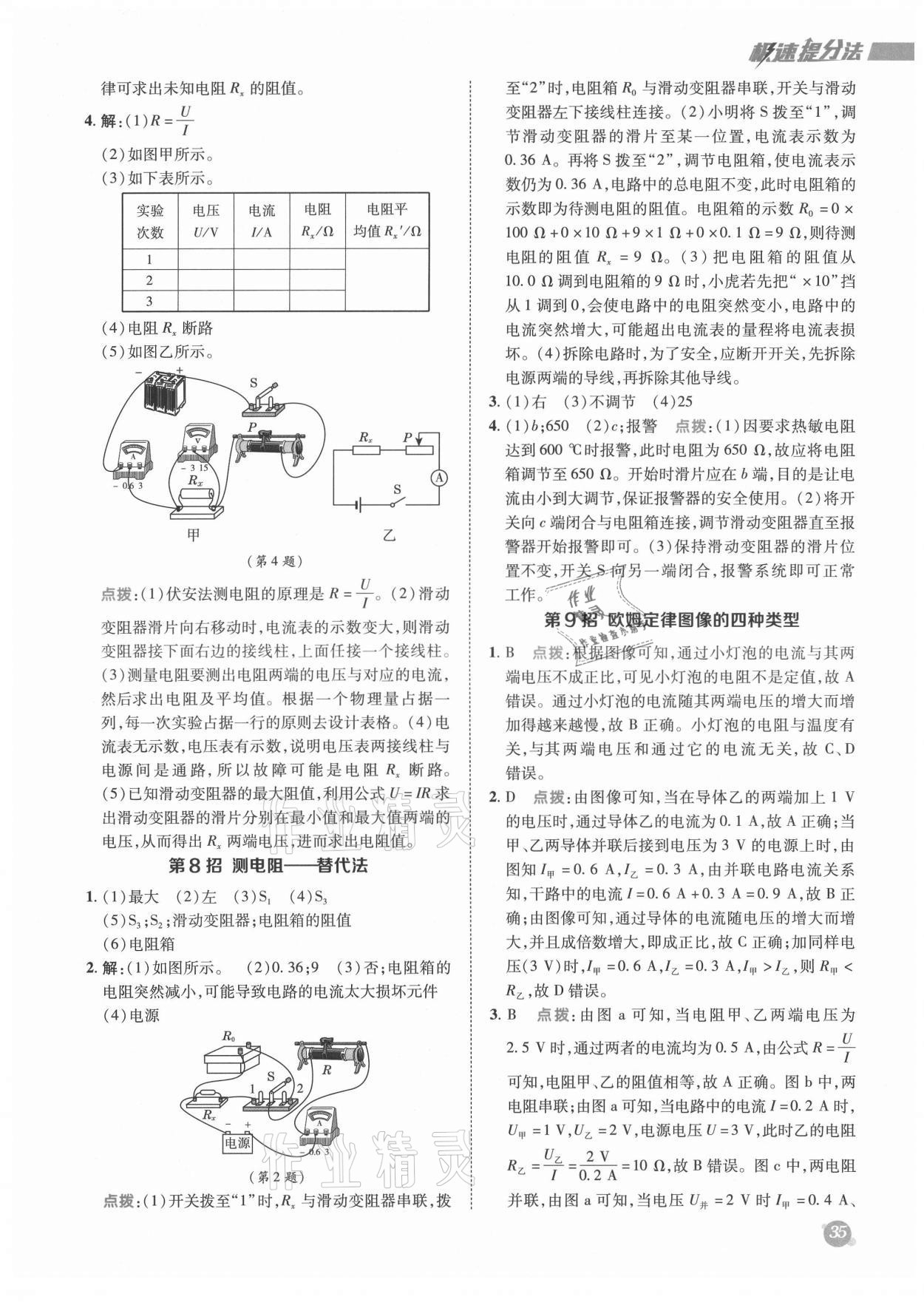 2021年綜合應(yīng)用創(chuàng)新題典中點(diǎn)九年級(jí)物理全一冊(cè)滬科版 參考答案第5頁