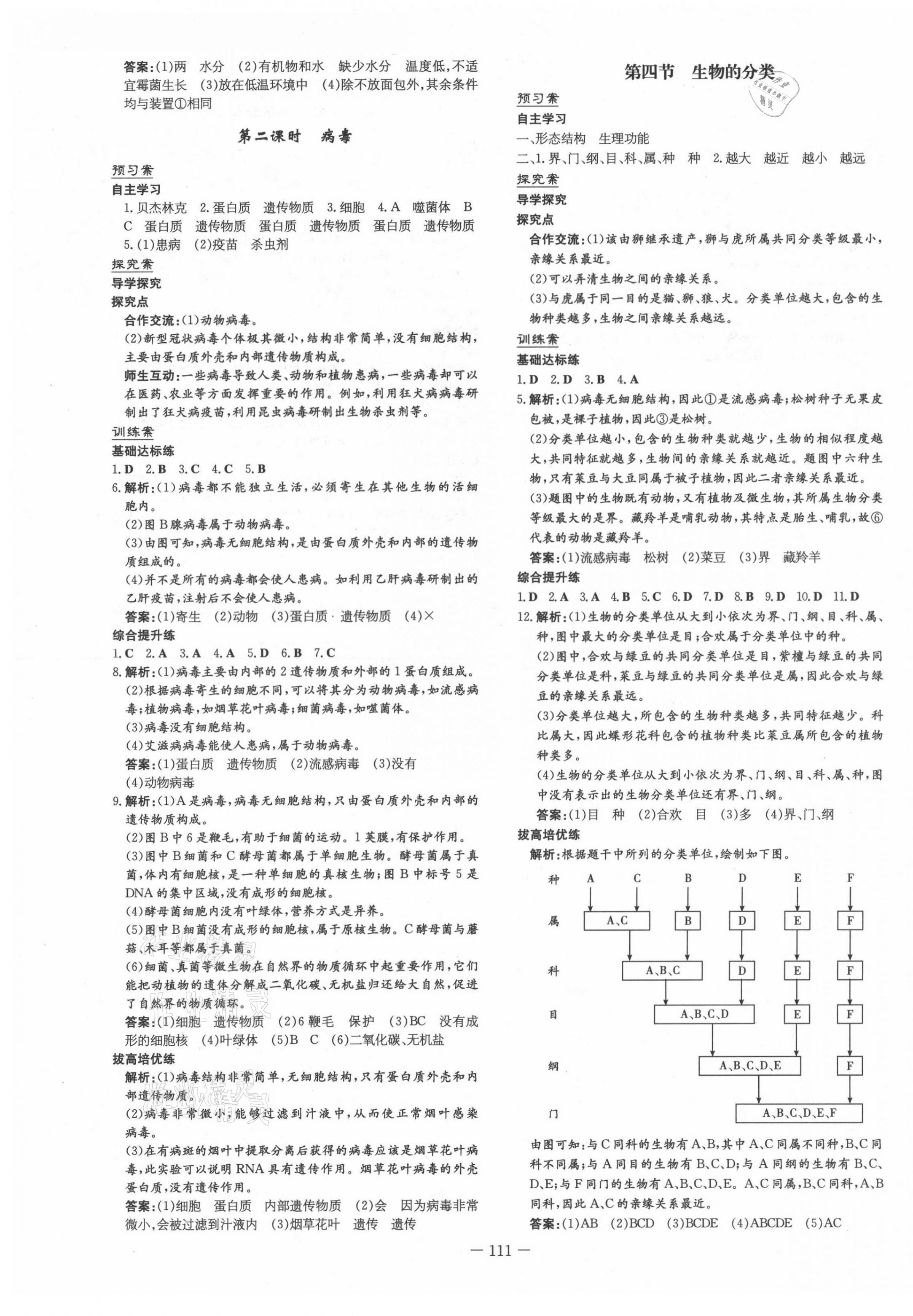 2021年初中同步學(xué)習(xí)導(dǎo)與練導(dǎo)學(xué)探究案八年級生物上冊蘇教版 第3頁