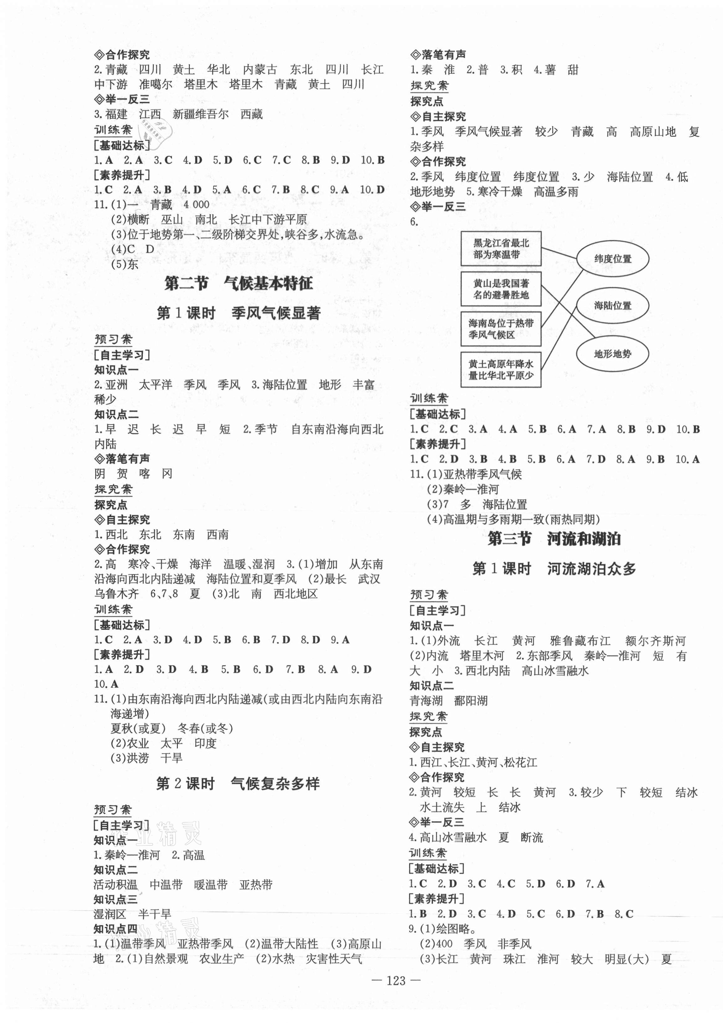 2021年初中同步学习导与练导学探究案八年级地理上册商务星球版 第3页