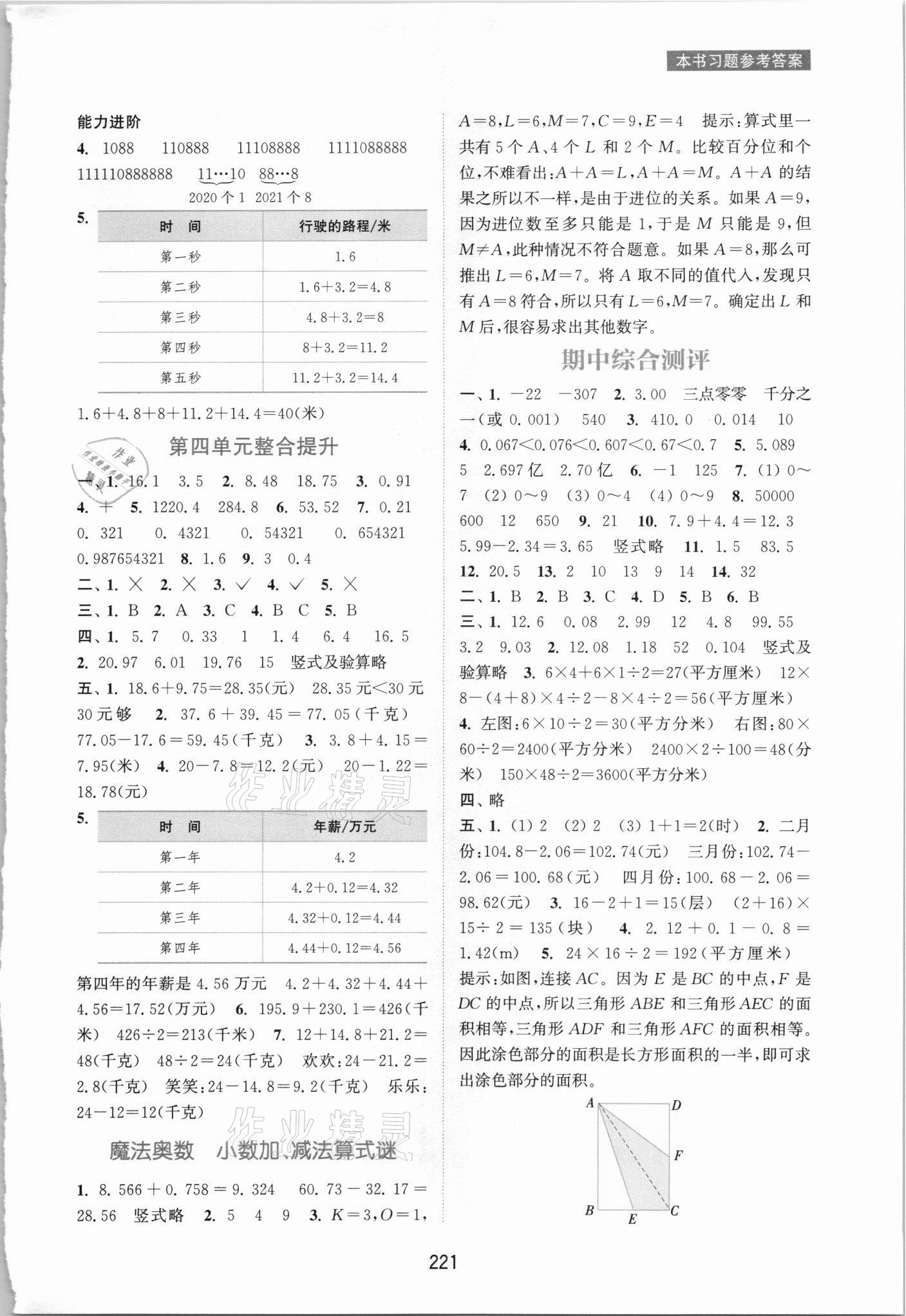 2021年通城学典非常课课通五年级数学上册苏教版 第5页