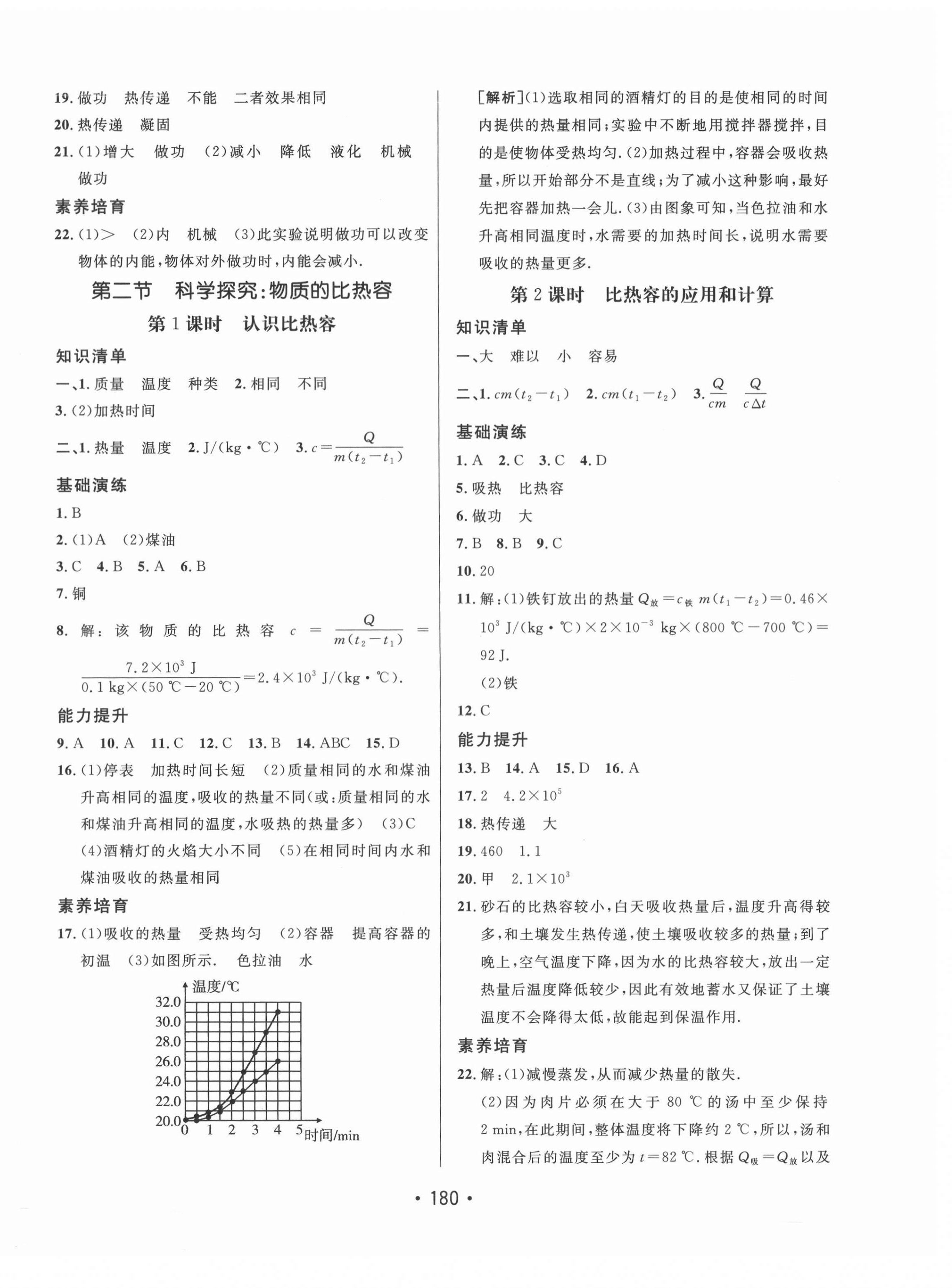 2021年同行學(xué)案學(xué)練測九年級物理上冊滬科版 參考答案第4頁