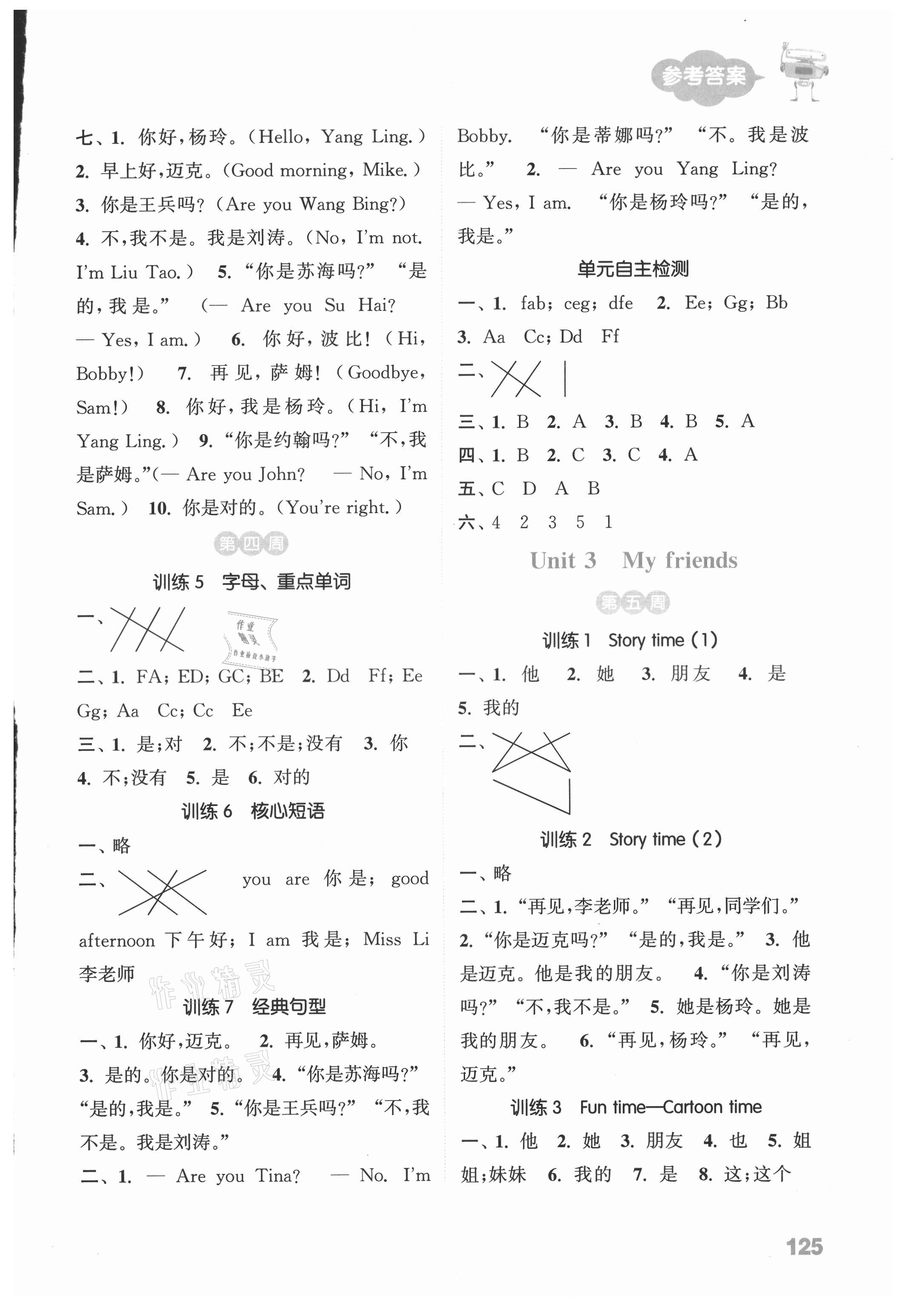 2021年通城學典默寫能手三年級英語上冊譯林版 參考答案第3頁