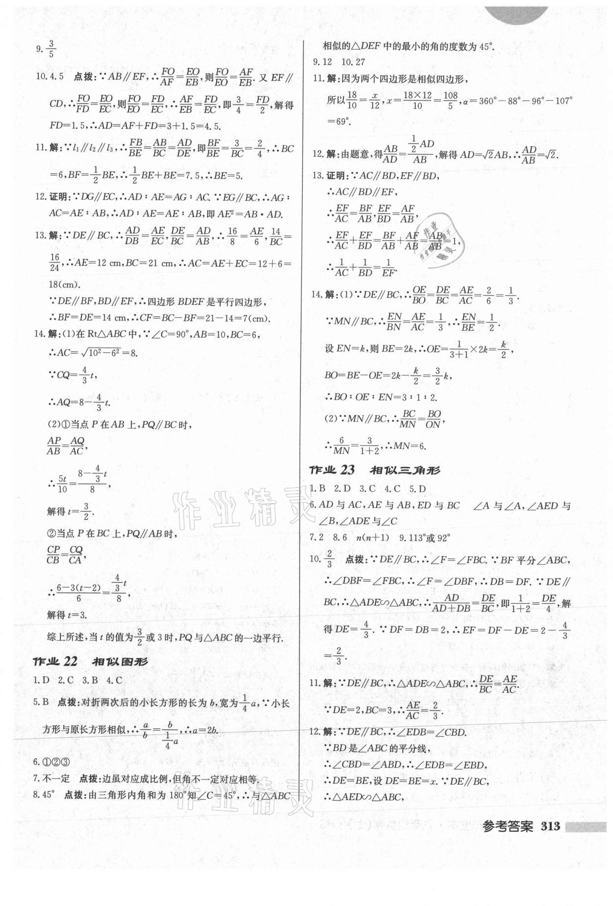 2021年啟東中學(xué)作業(yè)本九年級(jí)數(shù)學(xué)上冊(cè)華師大版 參考答案第15頁(yè)