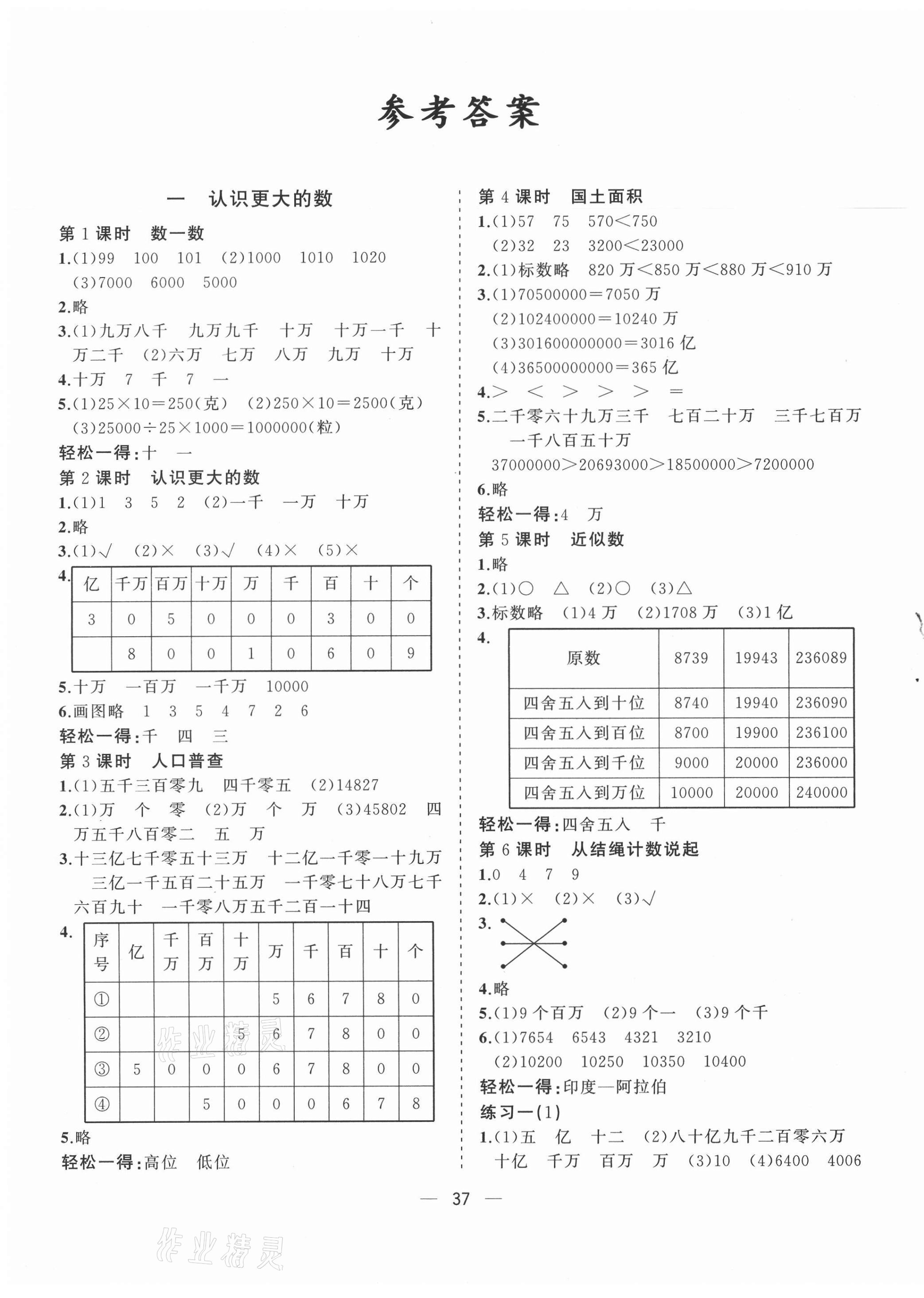 2021年課課優(yōu)課堂小作業(yè)四年級(jí)數(shù)學(xué)上冊(cè)北師大版 第1頁