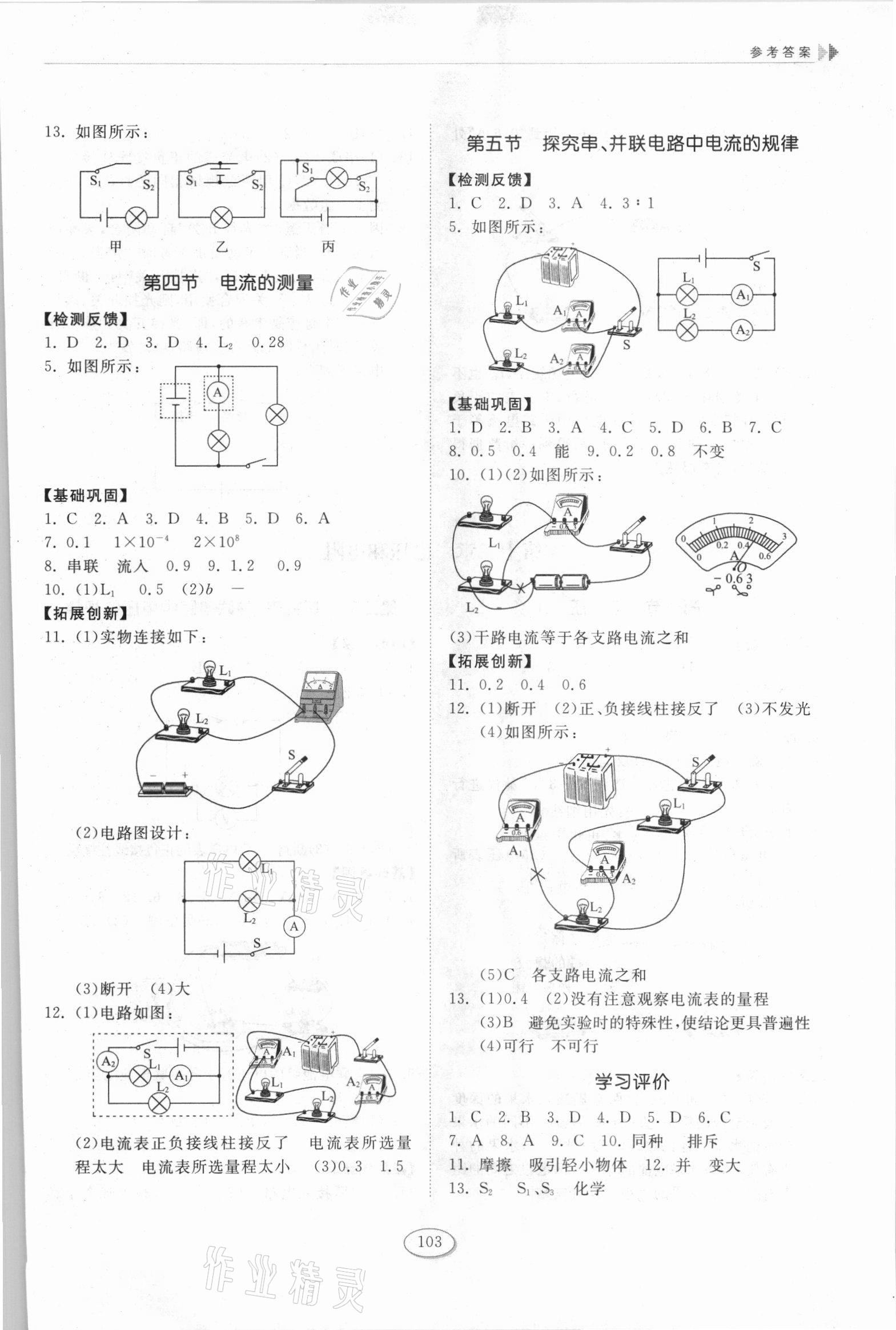 2021年同步練習(xí)冊(cè)九年級(jí)物理上冊(cè)魯科版54制山東科學(xué)技術(shù)出版社 參考答案第2頁(yè)