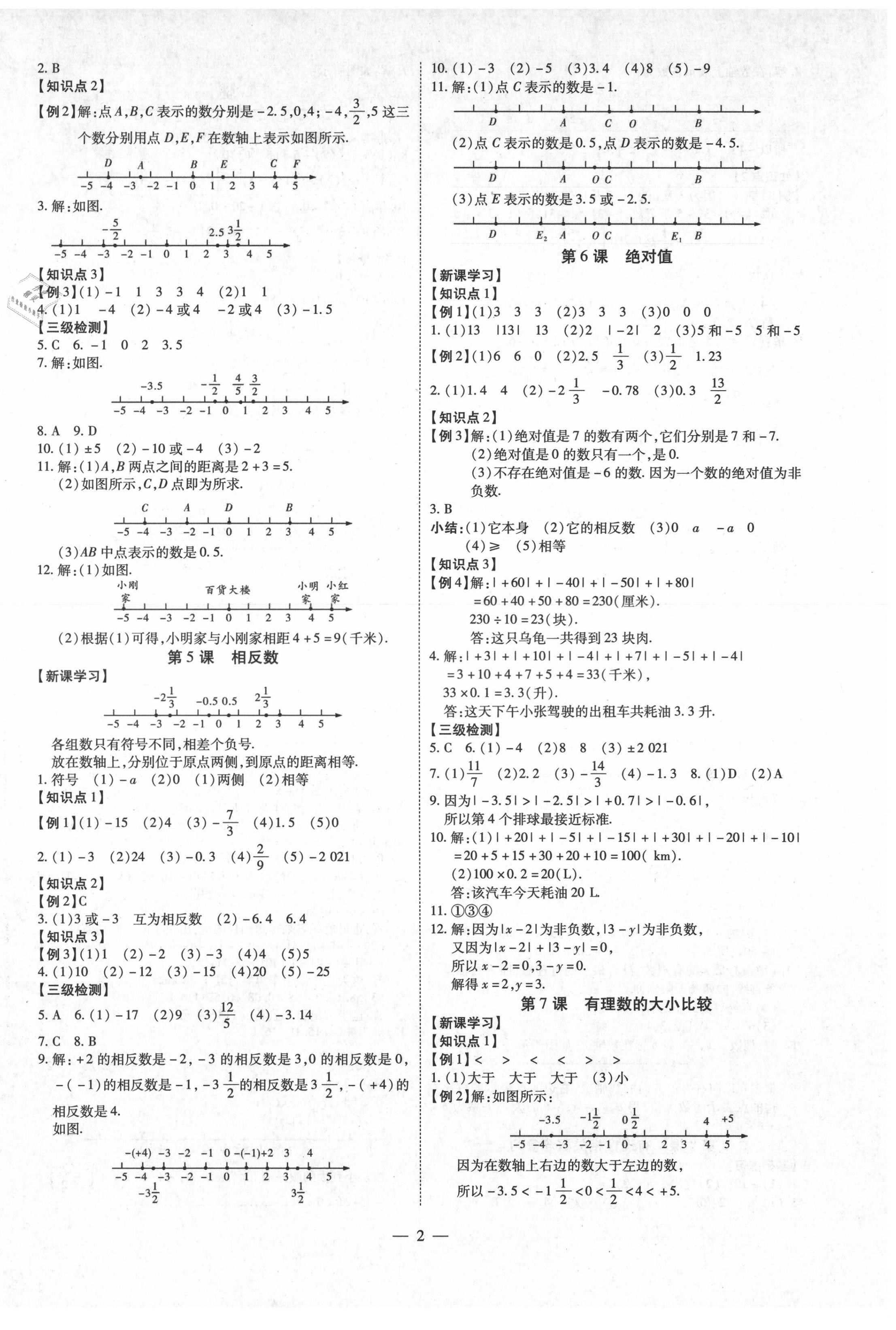 2021年同步沖刺七年級數學上冊人教版 第2頁