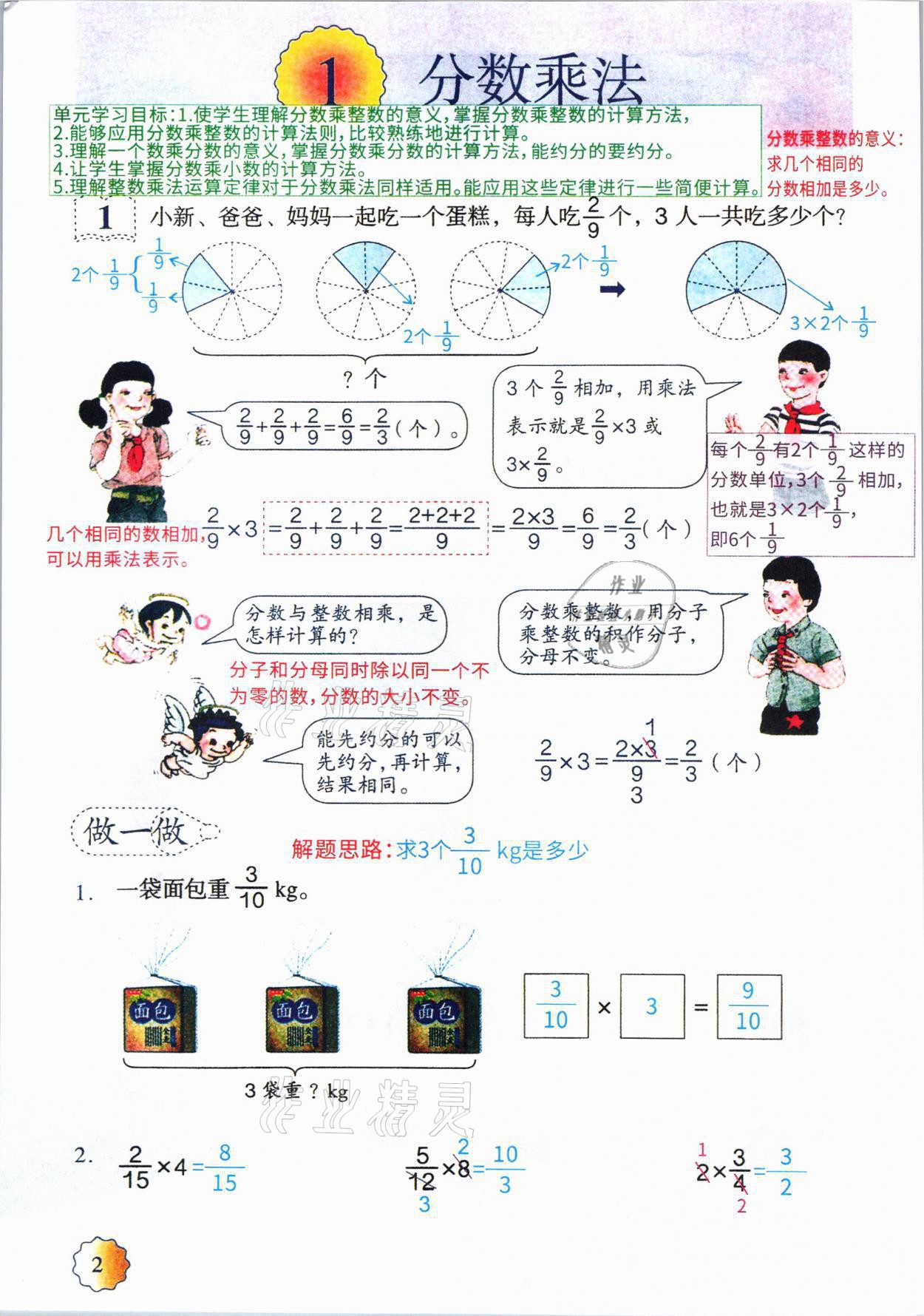 2021年教材课本六年级数学上册人教版 参考答案第1页