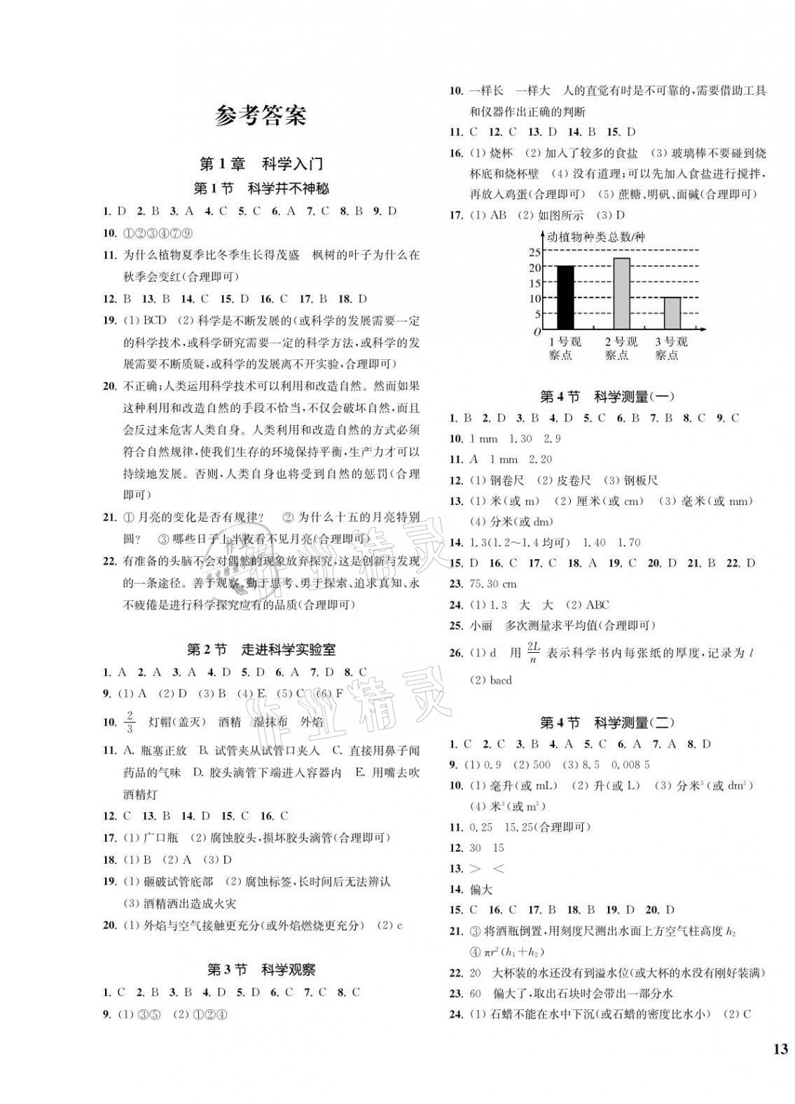 2021年一閱優(yōu)品作業(yè)本七年級(jí)科學(xué)上冊(cè)浙教版 第1頁(yè)