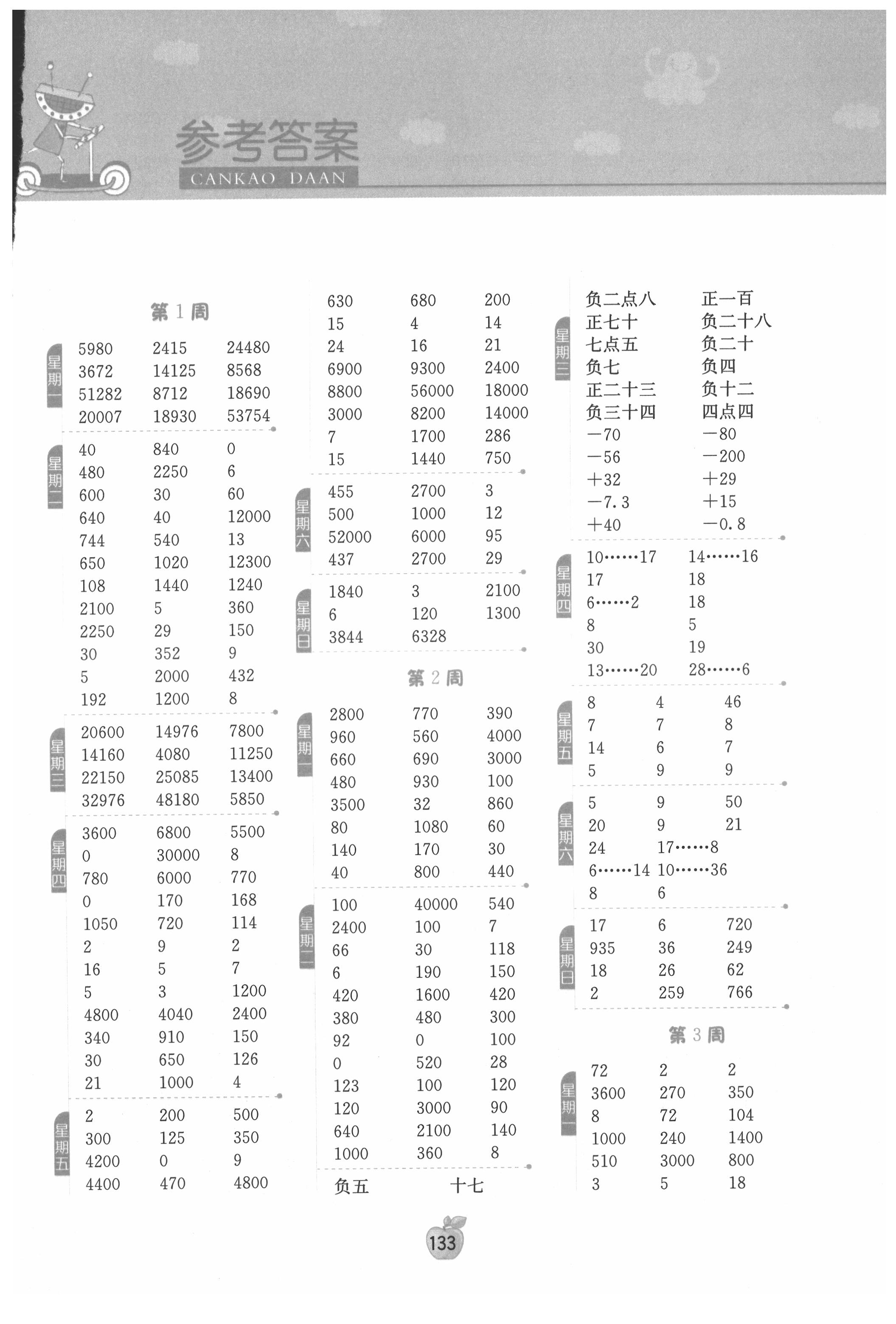 2021年小學數學計算高手五年級上冊蘇教版 參考答案第1頁