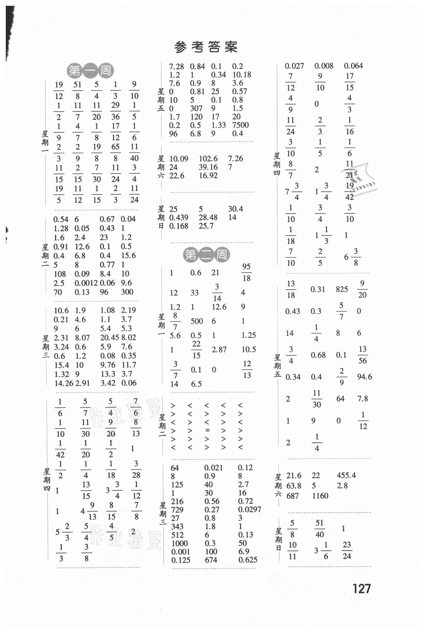 2021年經(jīng)綸學(xué)典口算達(dá)人六年級數(shù)學(xué)上冊蘇教版 第1頁