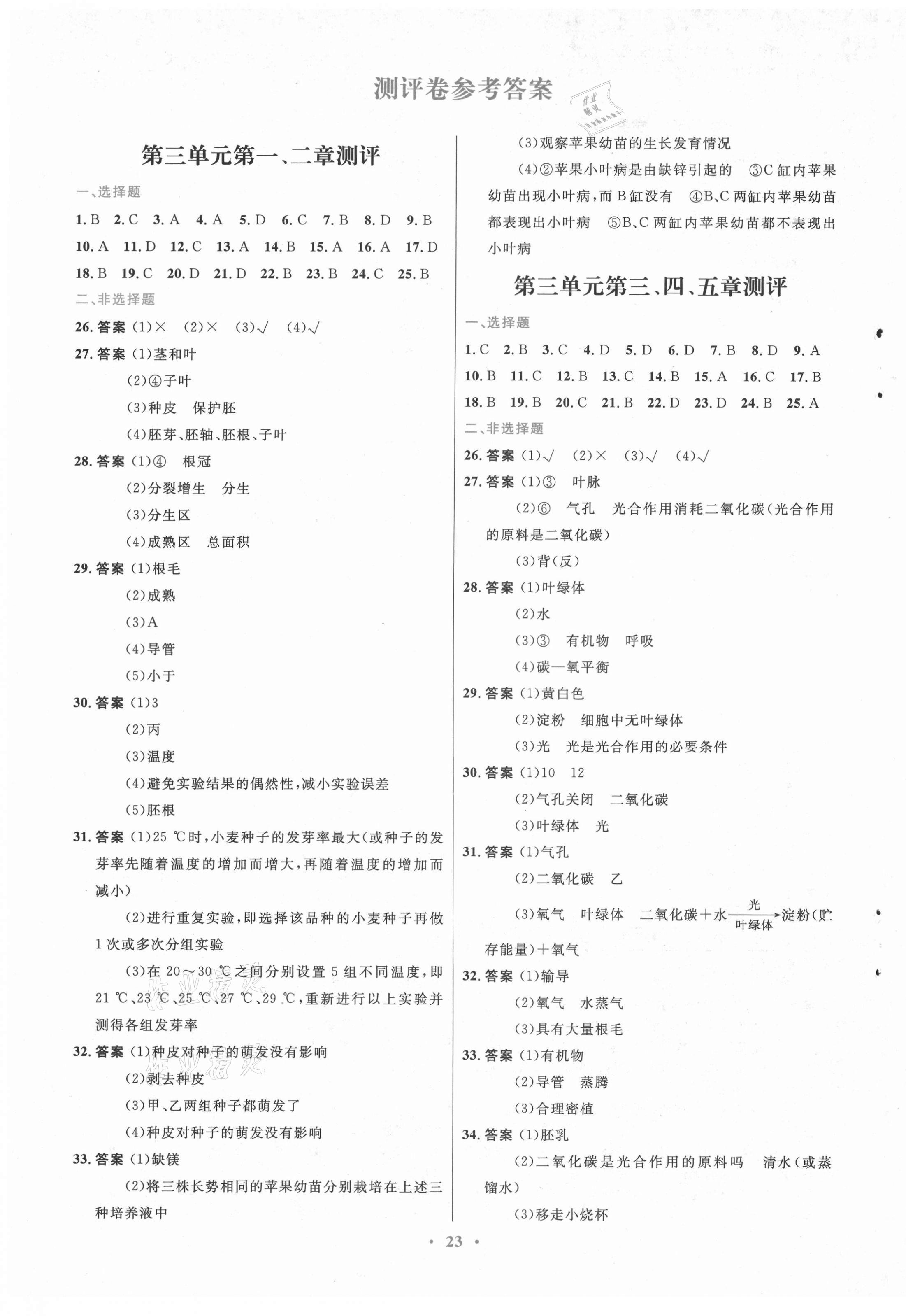 2021年同步测控优化设计八年级生物上册冀少版福建专版 第1页