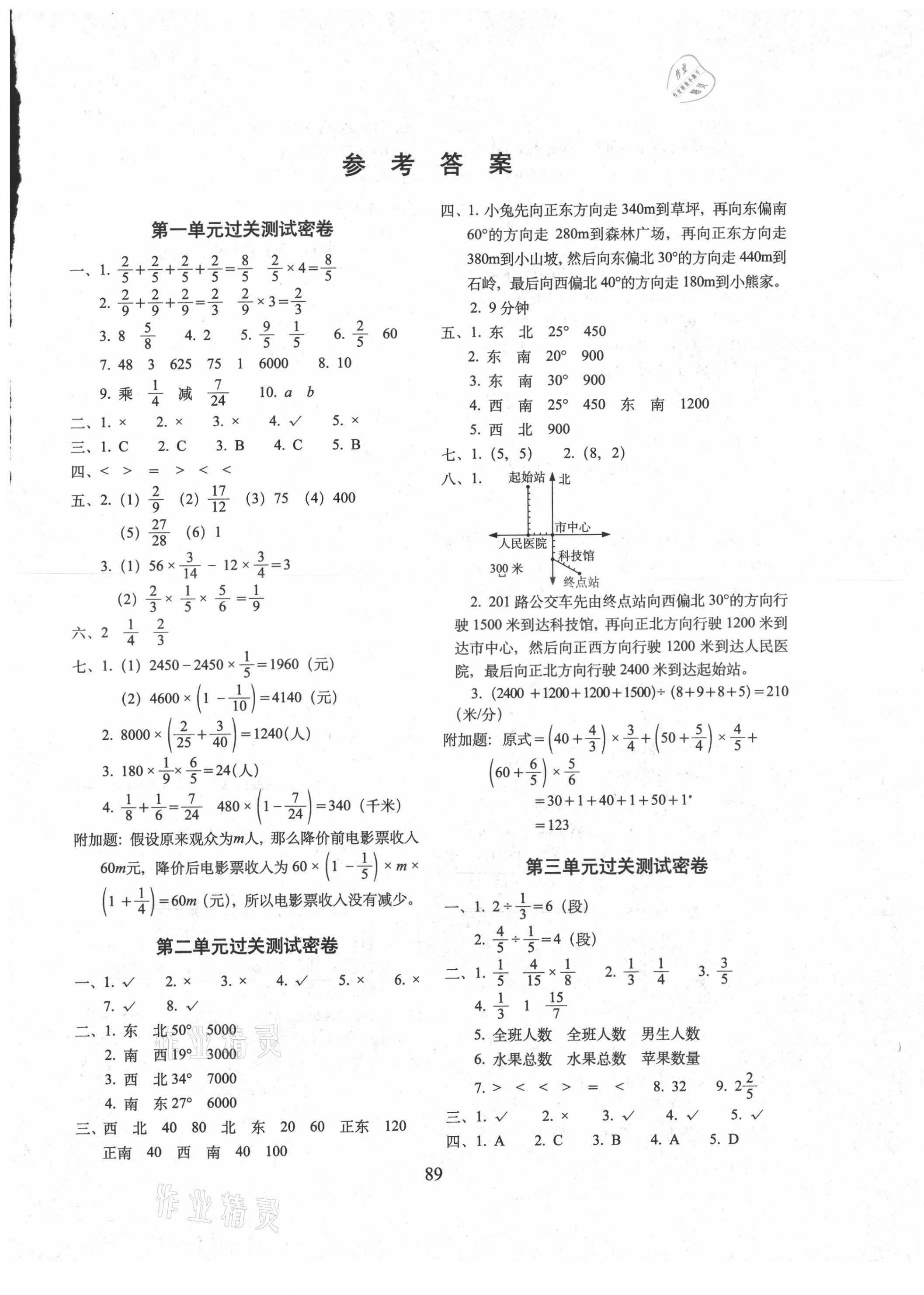 2021年期末沖刺100分完全試卷六年級數(shù)學(xué)上冊人教版 第1頁