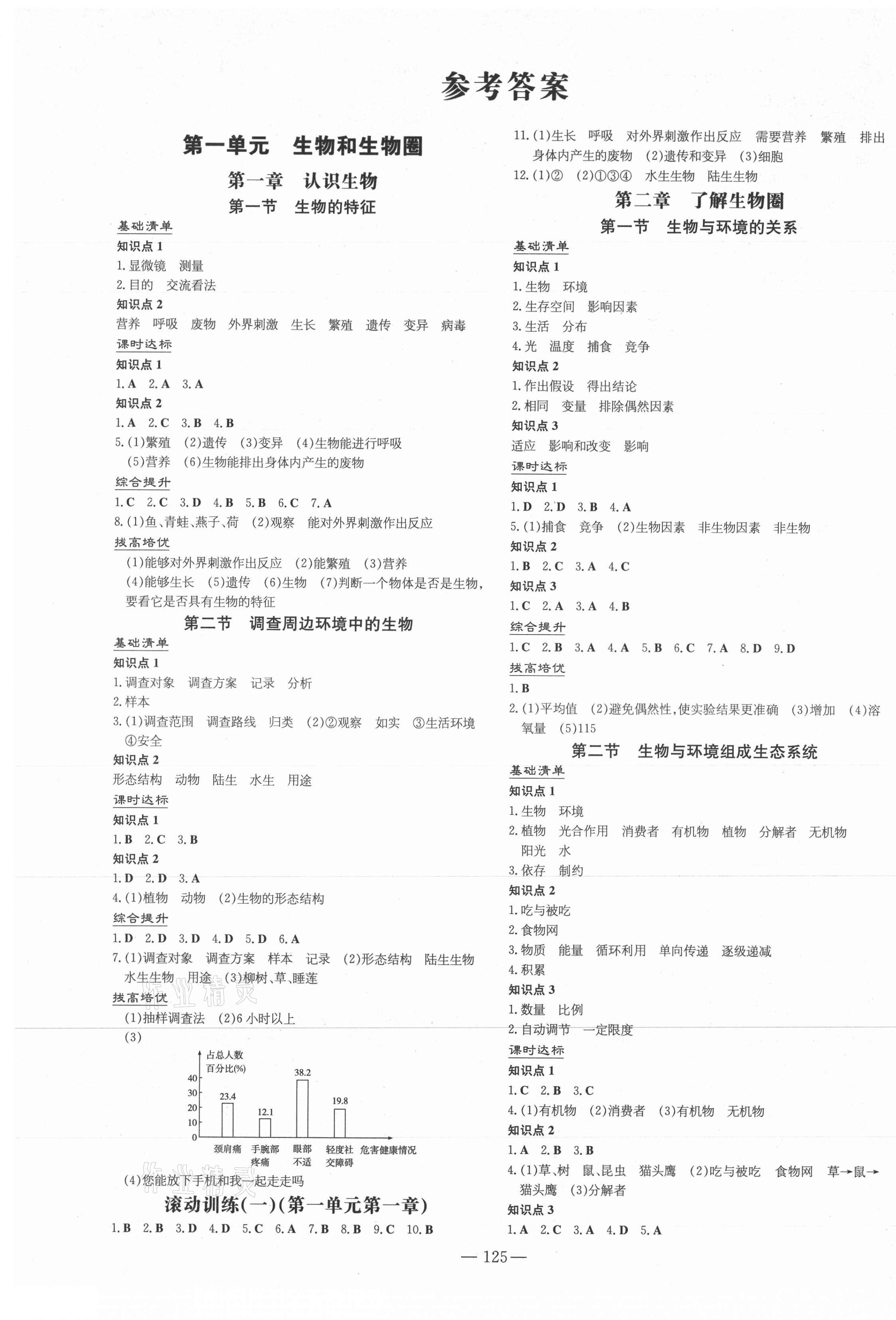 2021年練案課時(shí)作業(yè)本七年級生物上冊人教版 第1頁