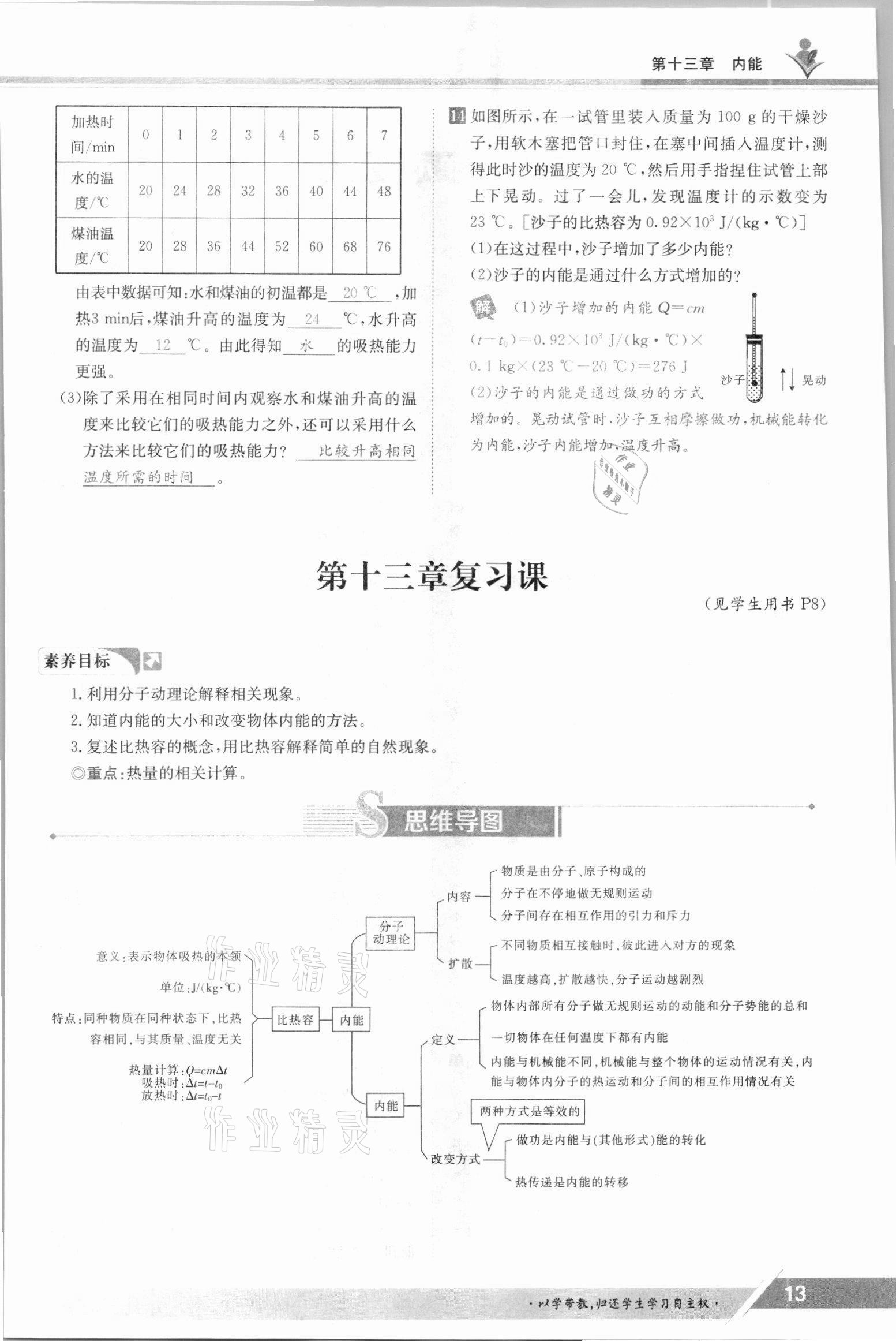 2021年金太陽導學案九年級物理全一冊人教版 參考答案第13頁