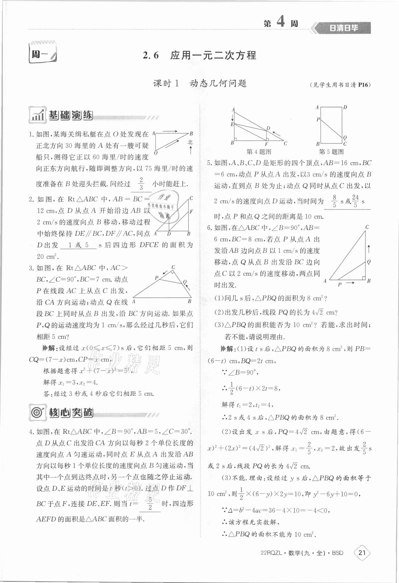 2021年日清周練九年級(jí)數(shù)學(xué)全一冊(cè)北師大版 參考答案第21頁(yè)