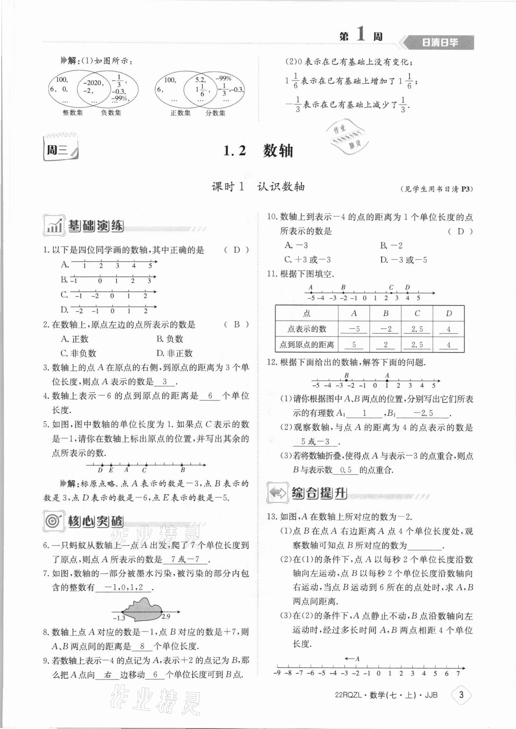 2021年日清周練七年級(jí)數(shù)學(xué)上冊(cè)冀教版 參考答案第3頁(yè)