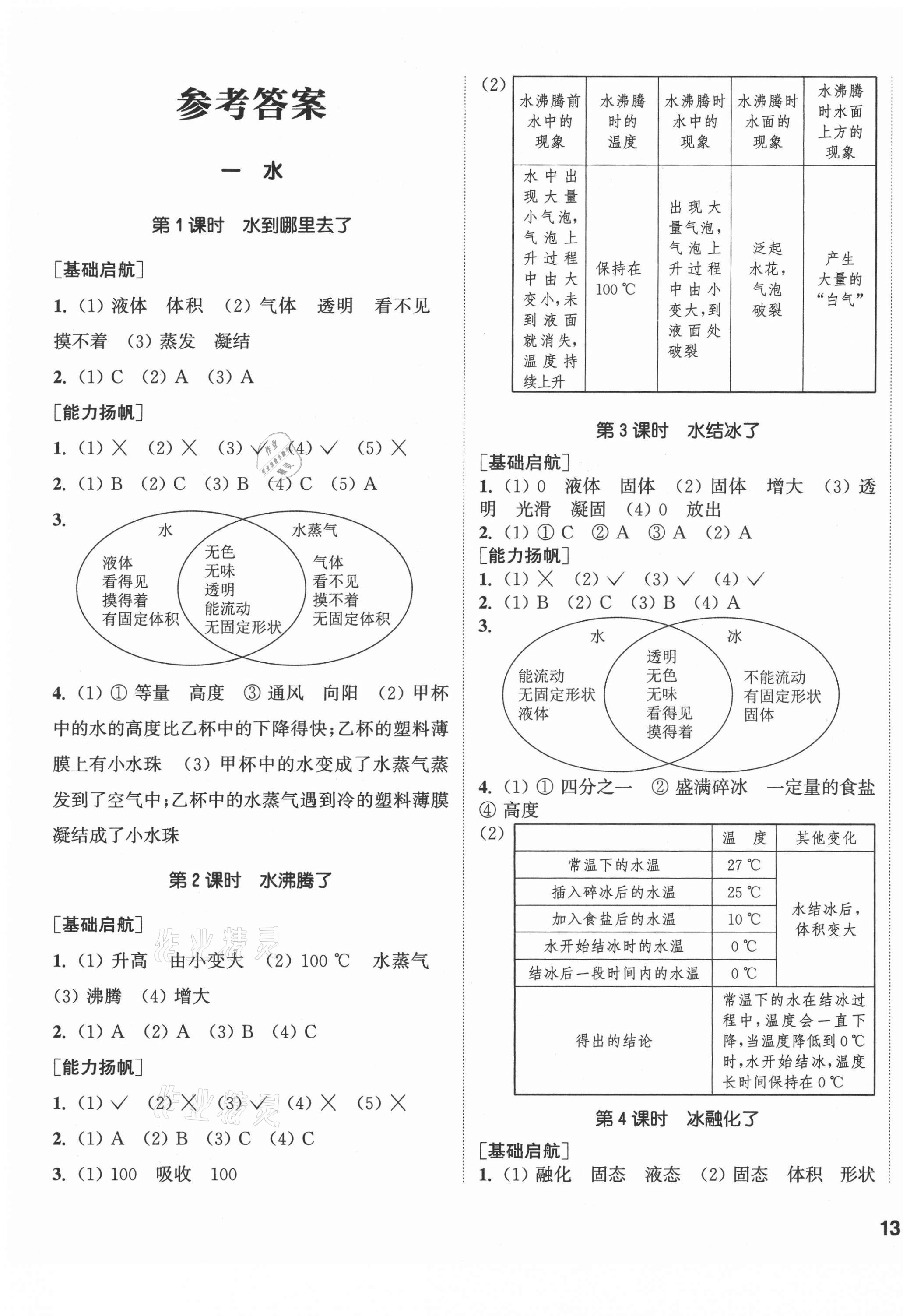 2021年通城學(xué)典課時作業(yè)本三年級科學(xué)上冊教科版 參考答案第1頁