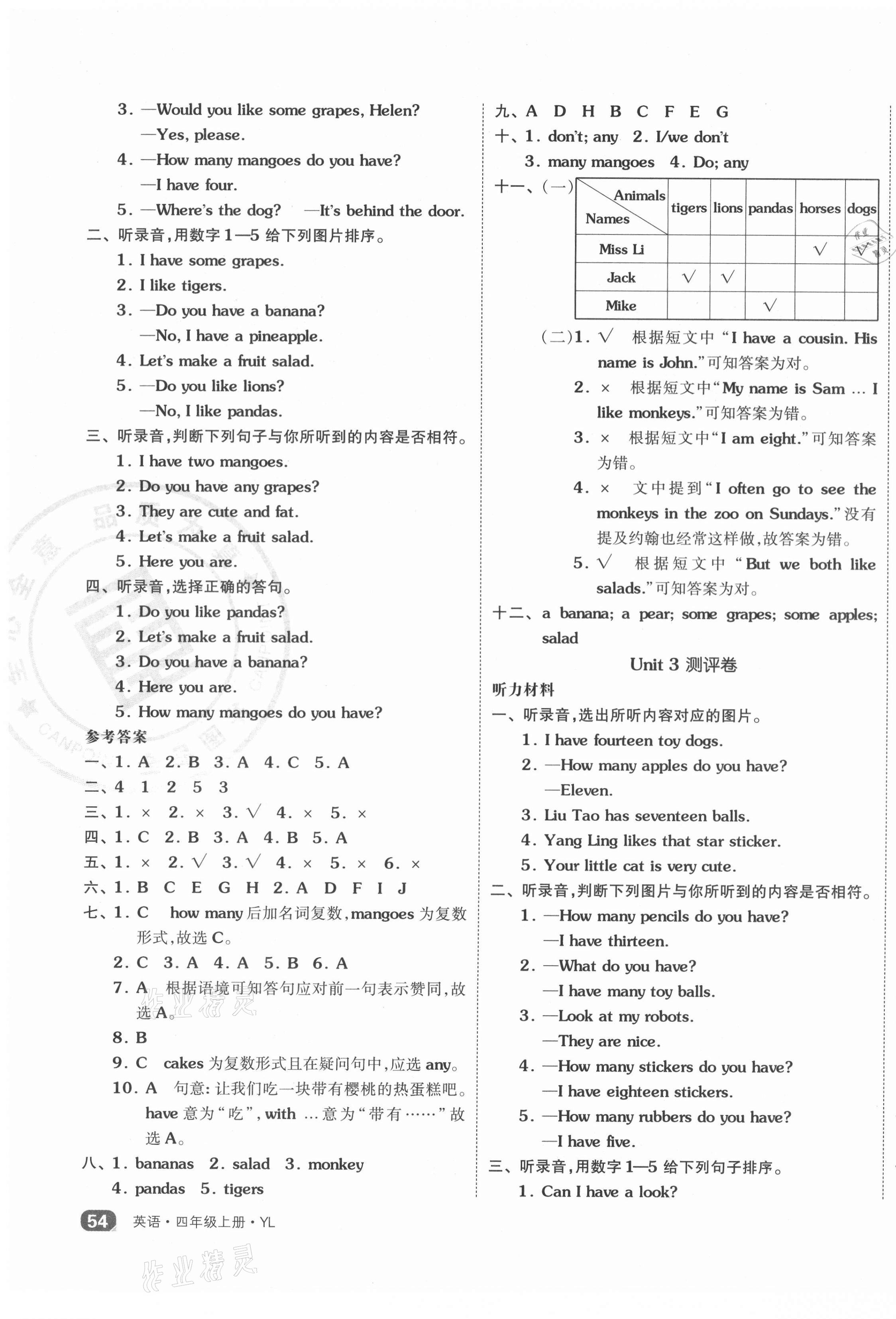 2021年全品小复习四年级英语上册译林版 第3页