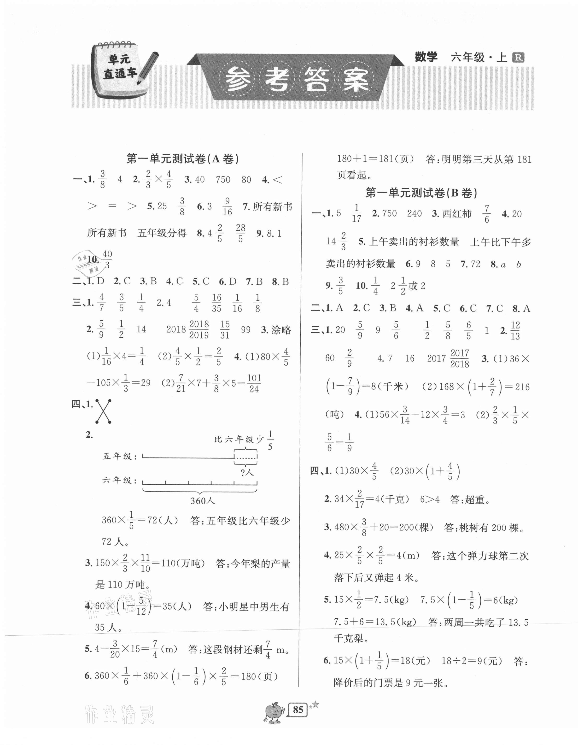 2021年開源圖書單元直通車六年級數(shù)學(xué)上冊人教版 第1頁