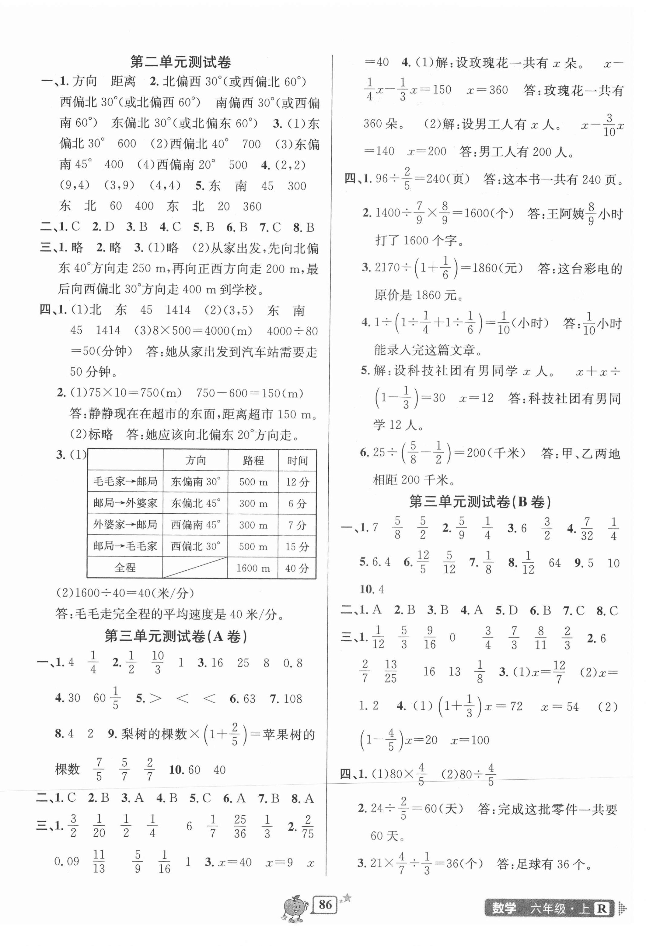 2021年開源圖書單元直通車六年級數(shù)學(xué)上冊人教版 第2頁