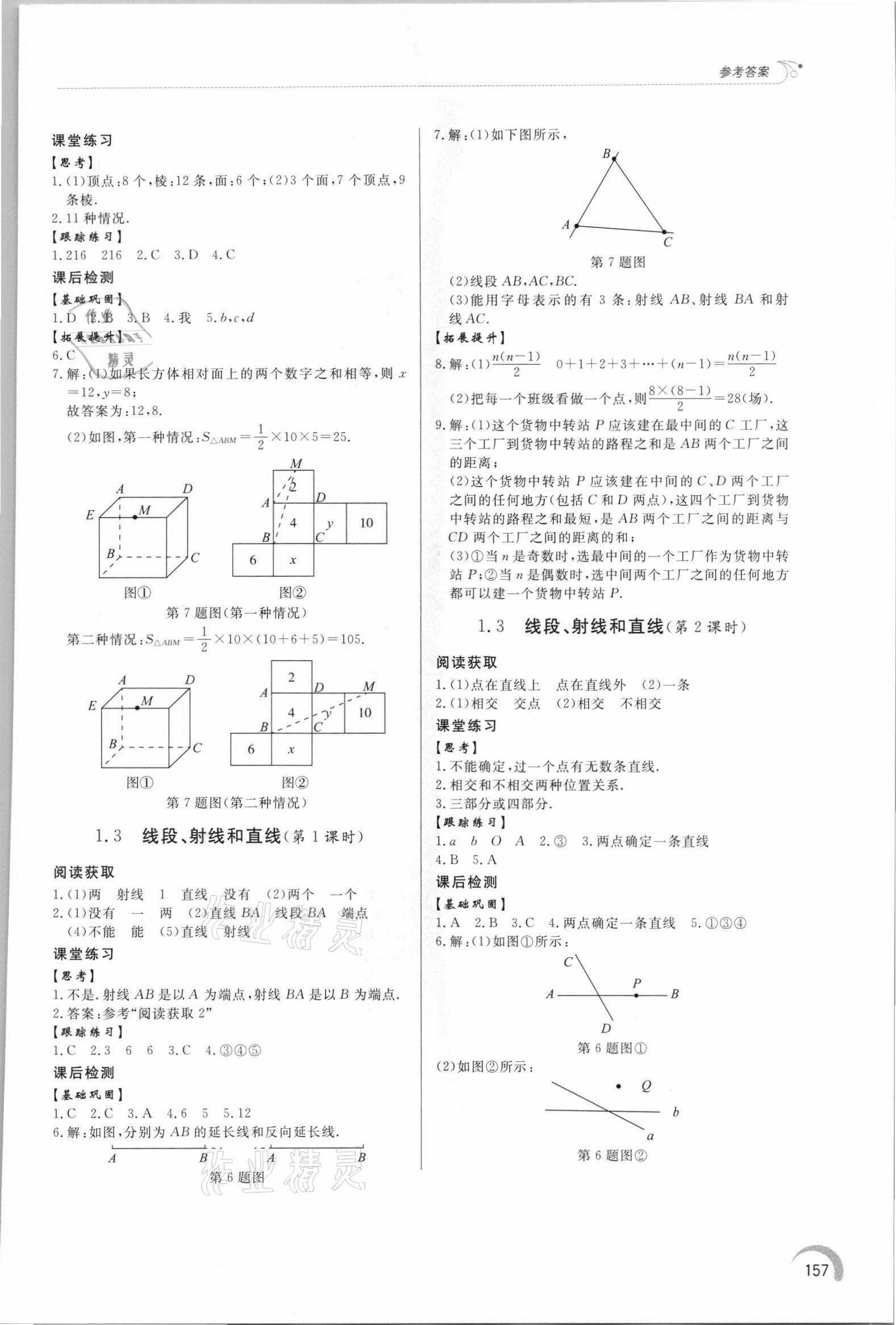 2021年同步練習(xí)冊泰山出版社七年級數(shù)學(xué)上冊青島版 參考答案第2頁