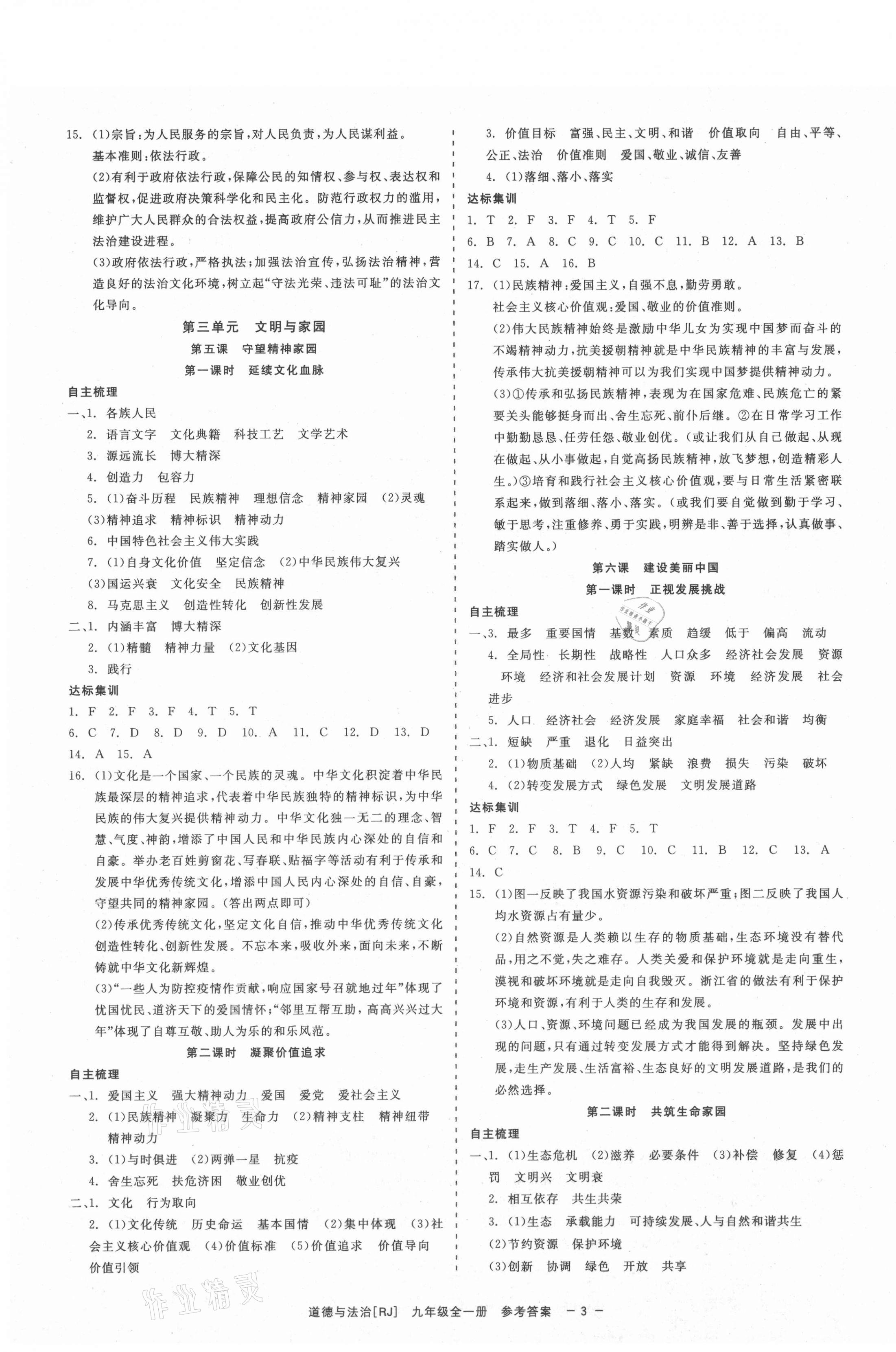 2021年精彩練習就練這一本九年級道德與法治全一冊人教版 第3頁