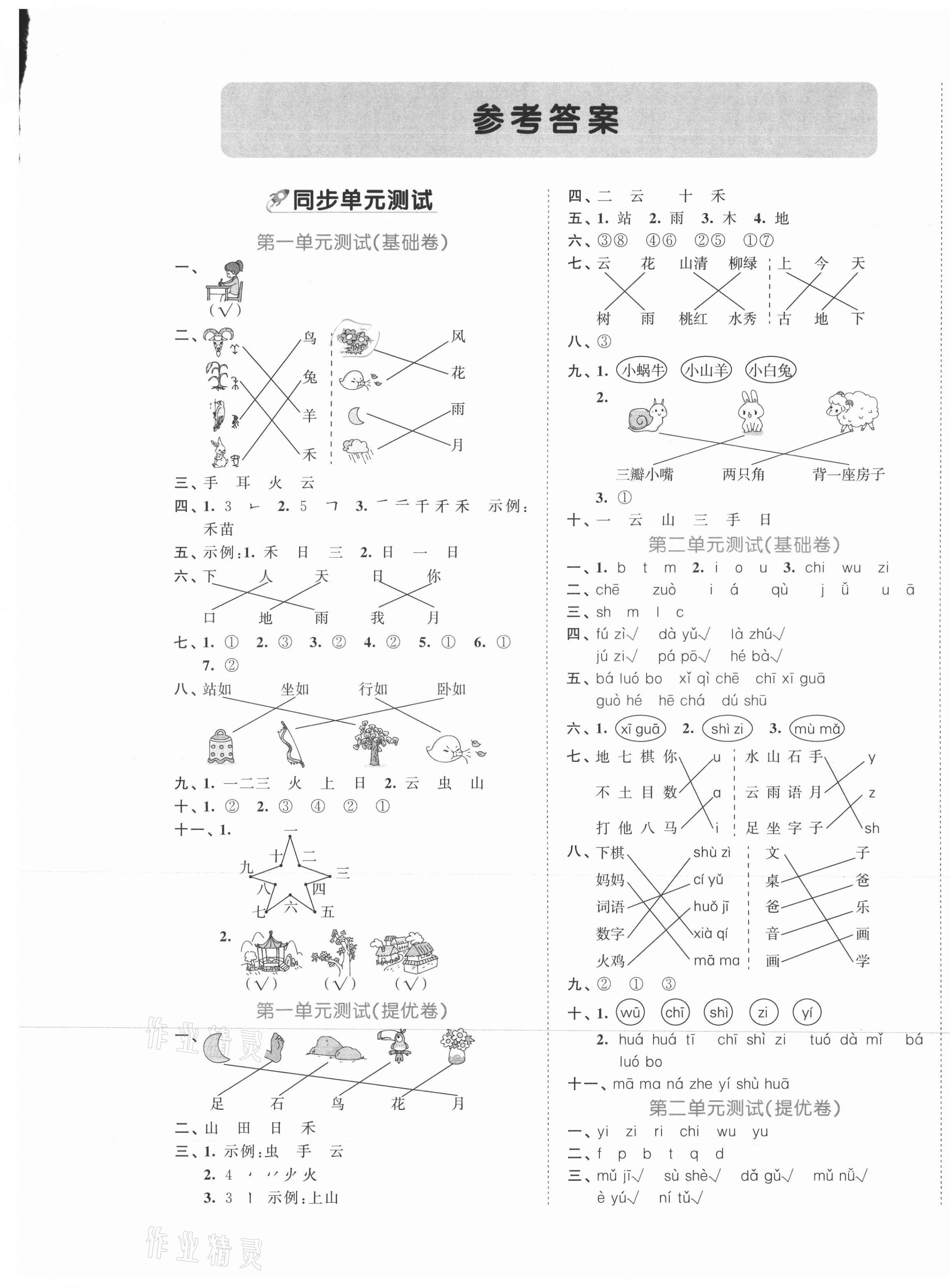 2021年53全優(yōu)卷一年級語文上冊人教版 第1頁