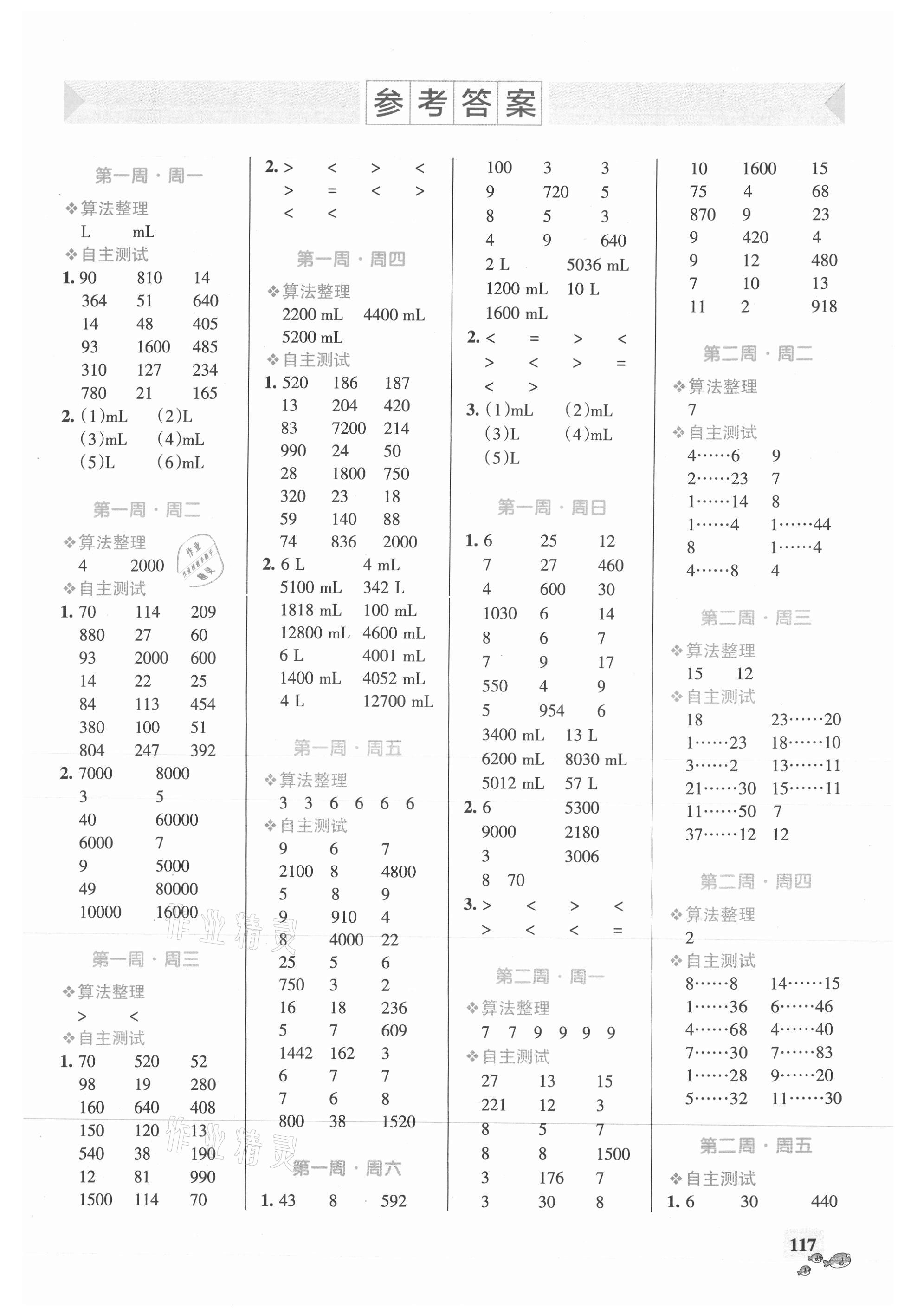 2021年小学学霸天天计算四年级上册苏教版 第1页