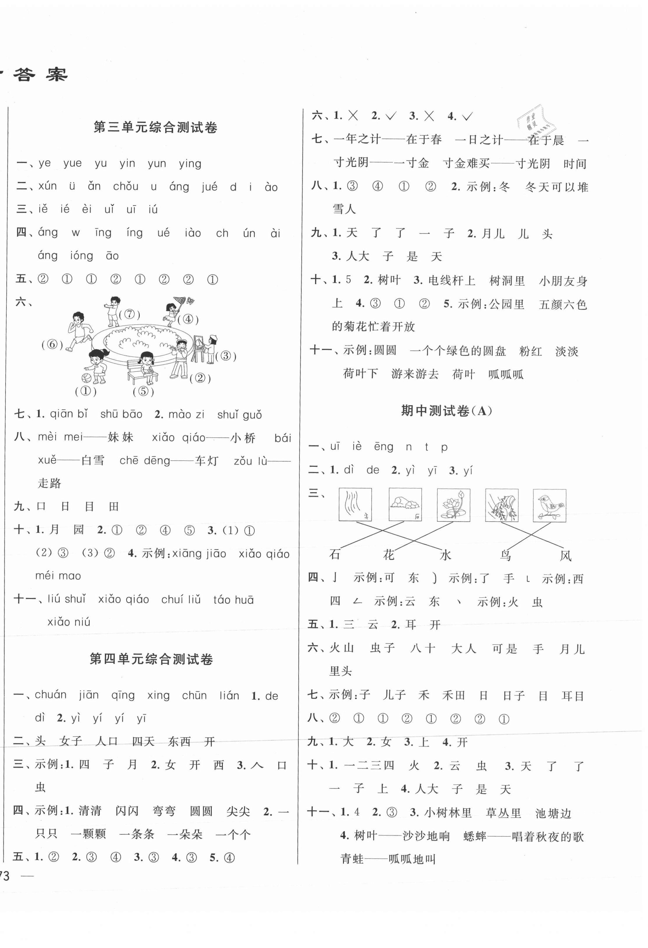 2021年同步跟蹤全程檢測(cè)一年級(jí)語文上冊(cè)人教版 第2頁