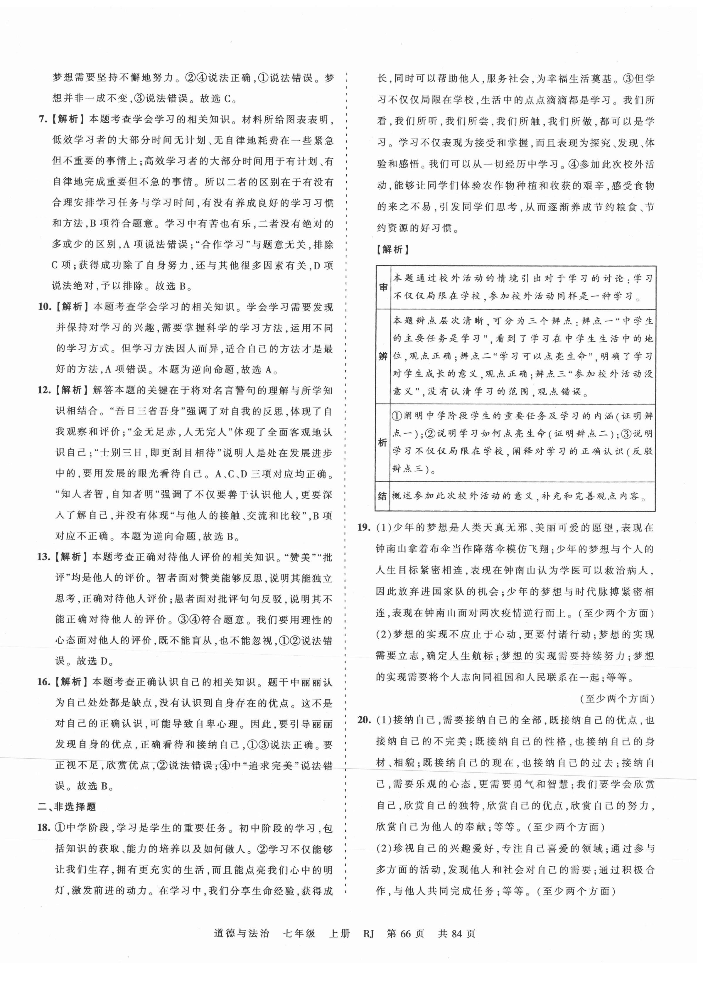 2021年王朝霞考點梳理時習(xí)卷七年級道德與法治上冊人教版 第2頁