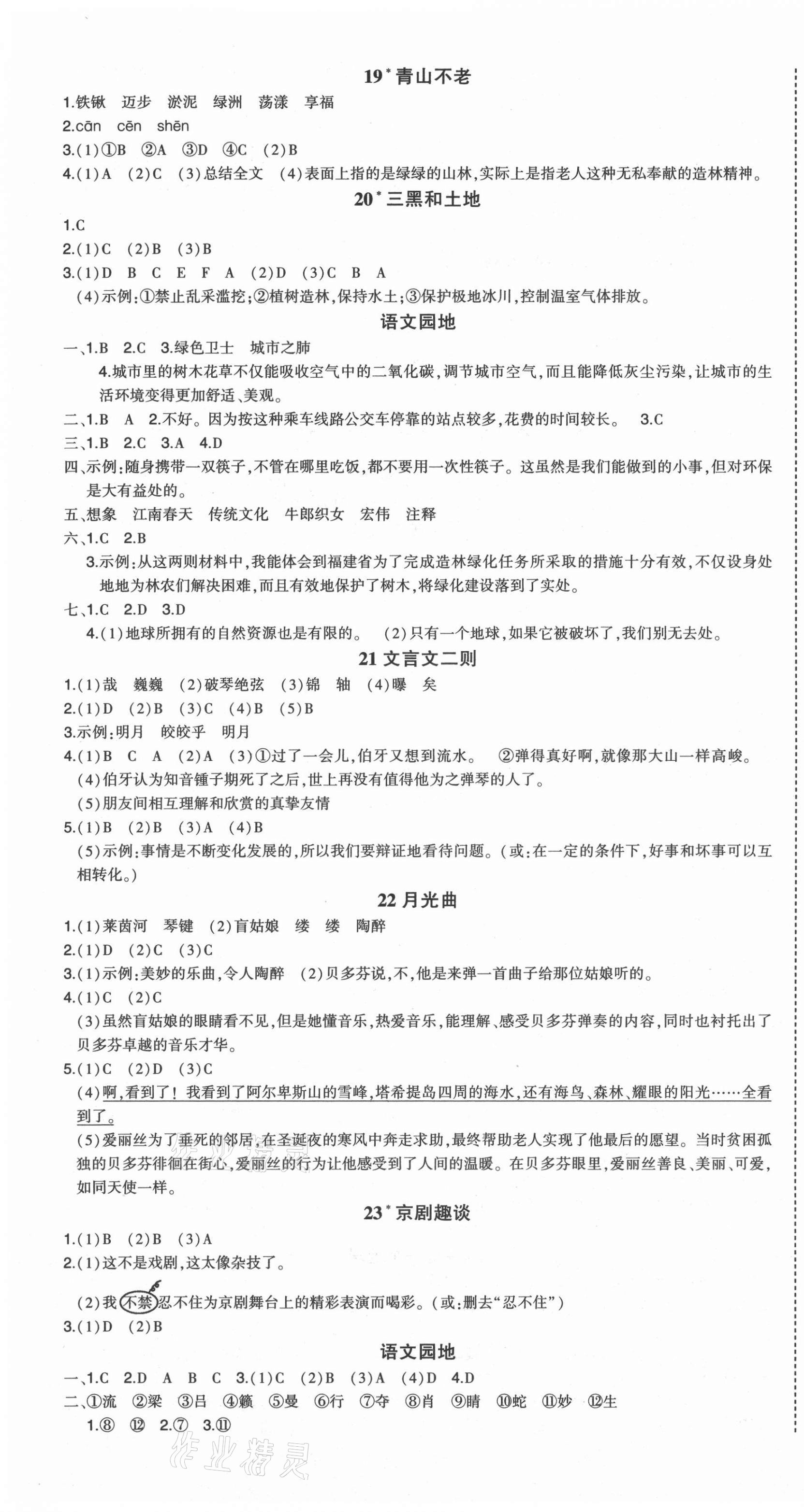 2021年黃岡狀元成才路狀元作業(yè)本六年級(jí)語(yǔ)文上冊(cè)人教版福建專版 第5頁(yè)