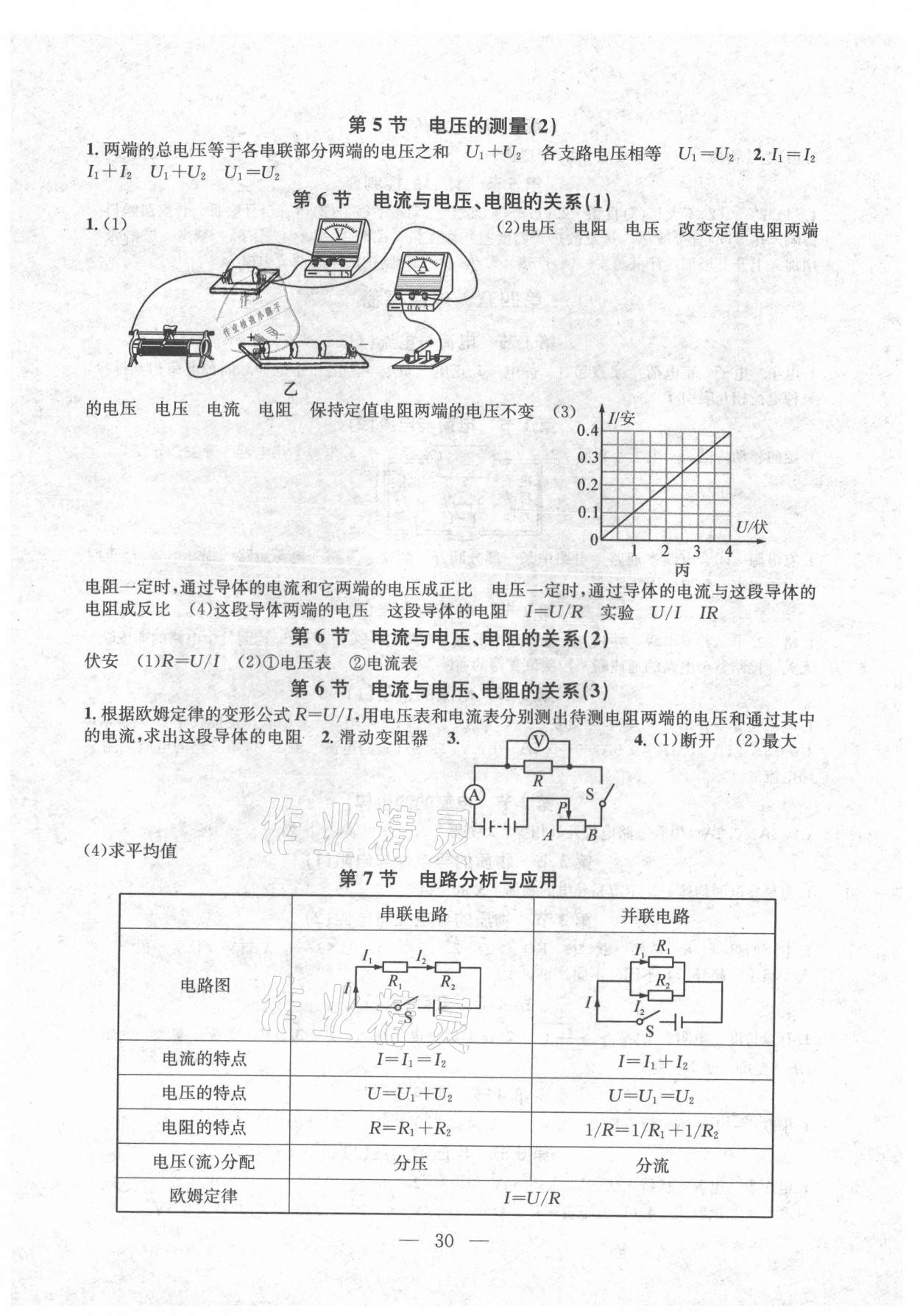 2021年习题e百课时训练八年级科学上册浙教版 参考答案第5页