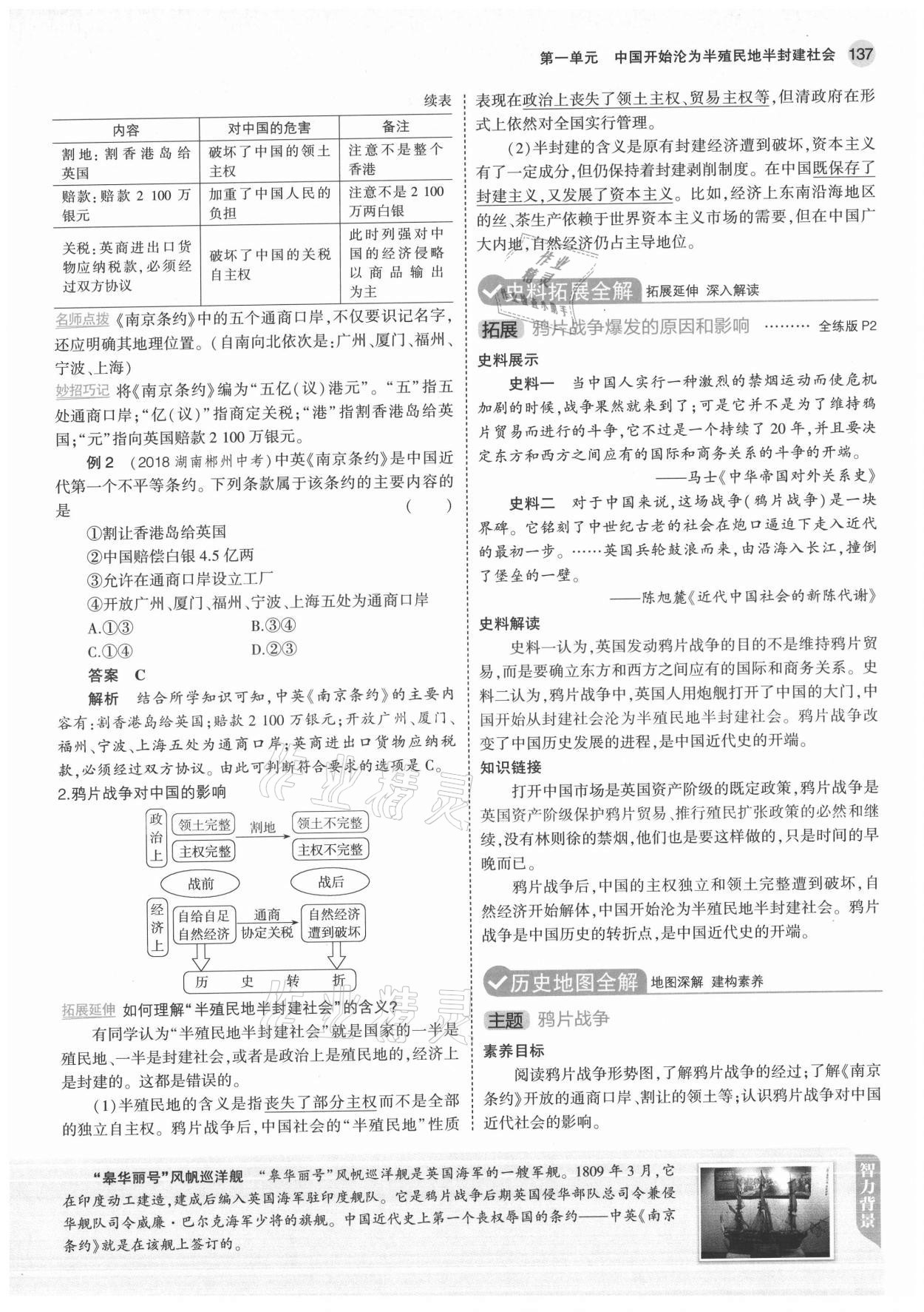 2021年教材課本八年級歷史上冊人教版 參考答案第3頁