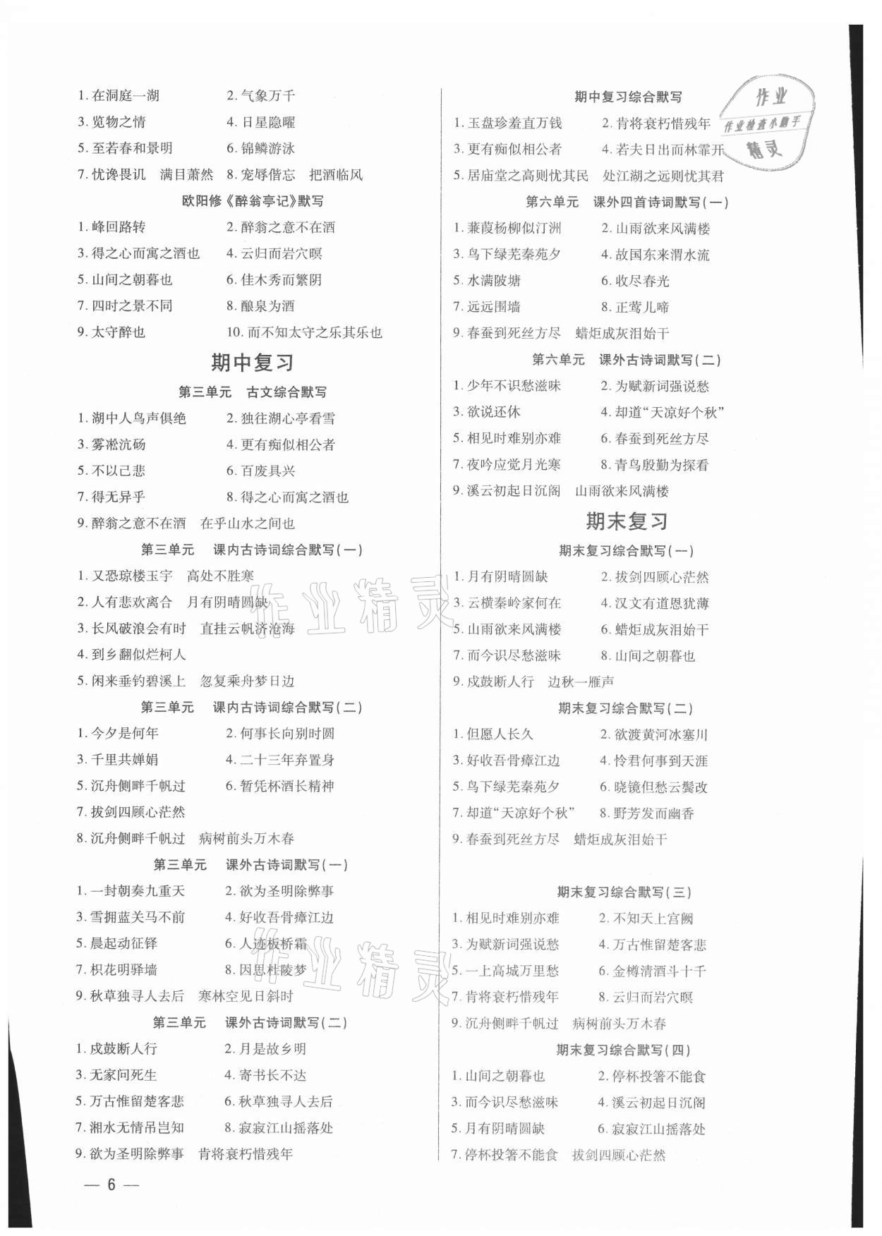 2021年基礎(chǔ)精練九年級語文全一冊人教版深圳專版 第6頁