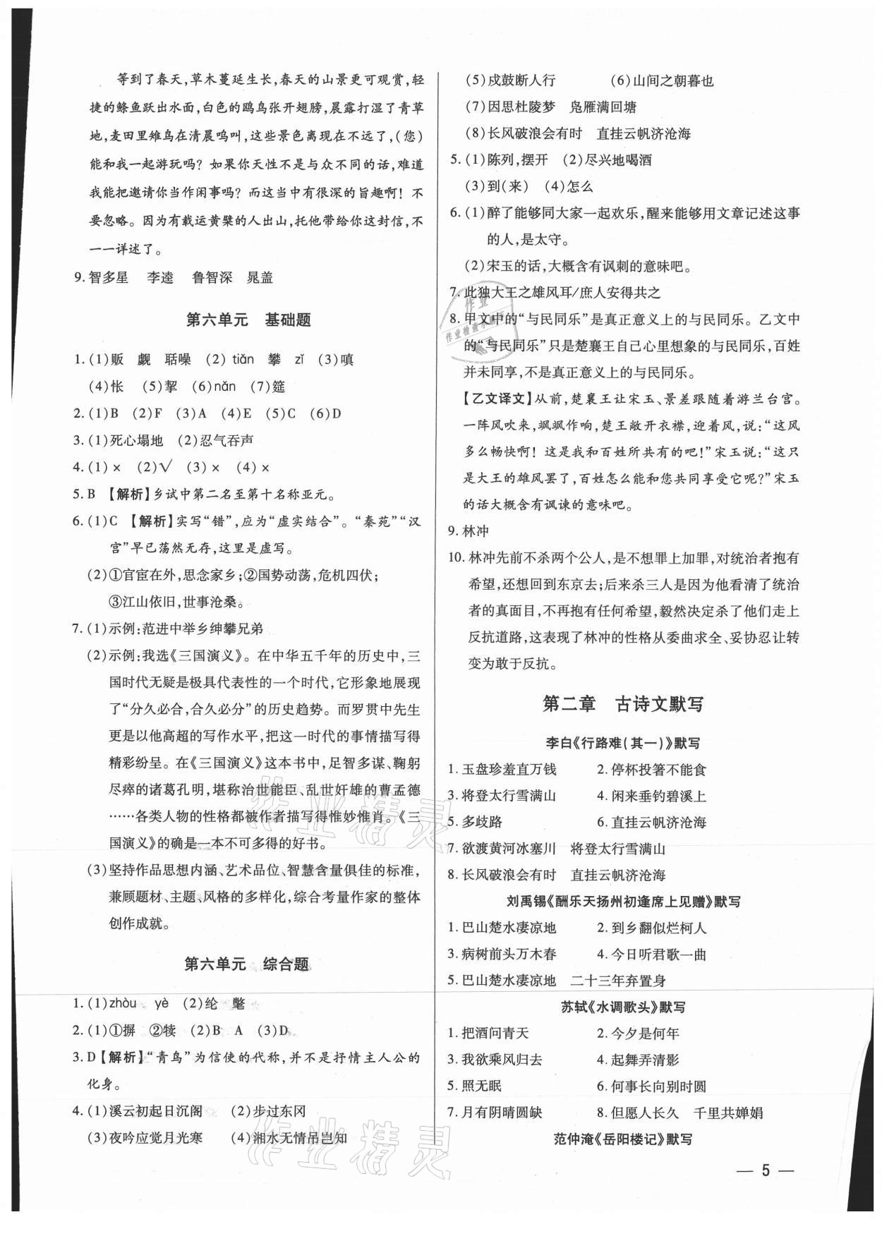 2021年基礎(chǔ)精練九年級(jí)語(yǔ)文全一冊(cè)人教版深圳專版 第5頁(yè)