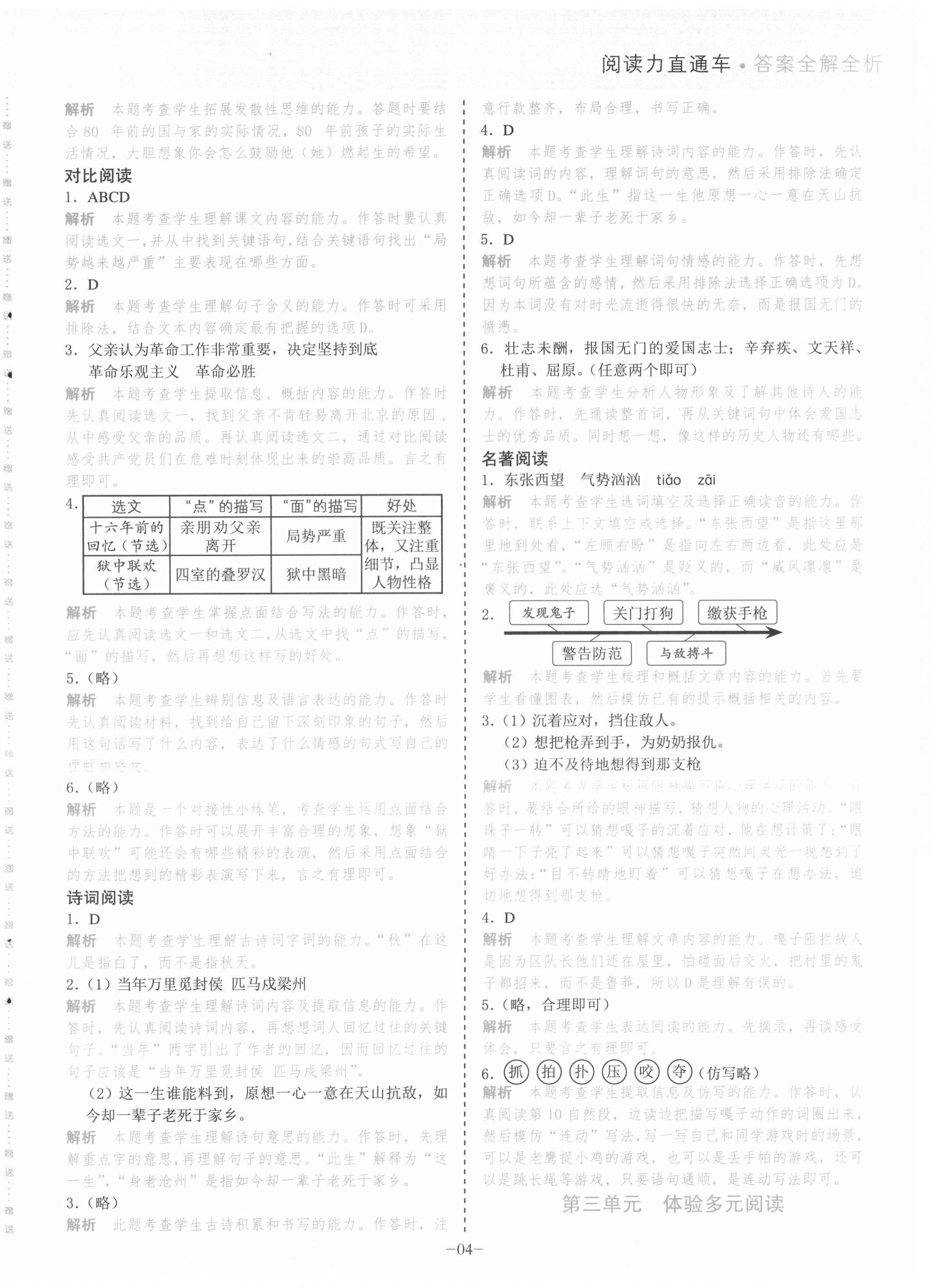 2021年阅读力直通车六年级上册统编版&nbsp;第4页