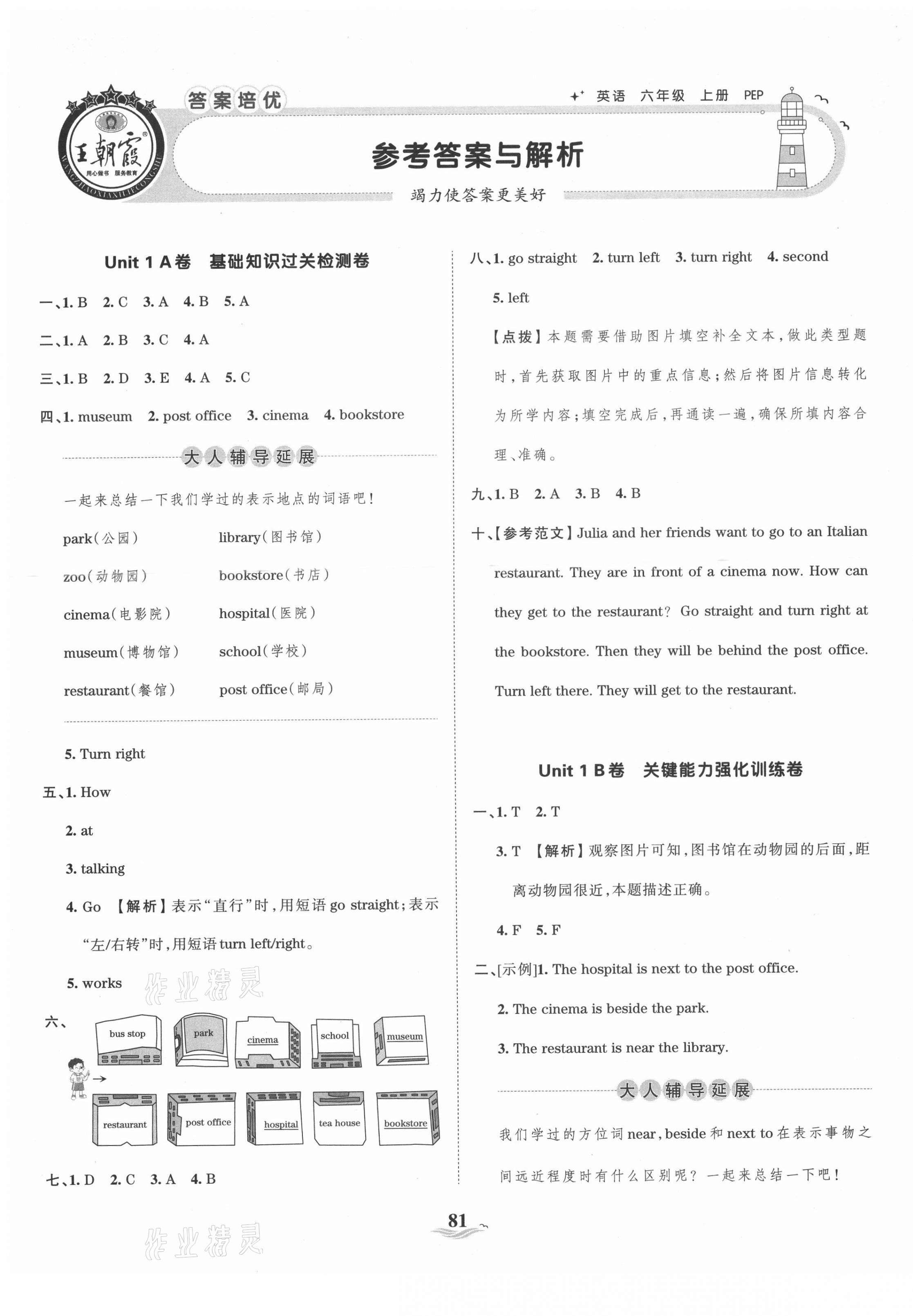 2021年王朝霞培優(yōu)100分六年級英語上冊人教版 第1頁