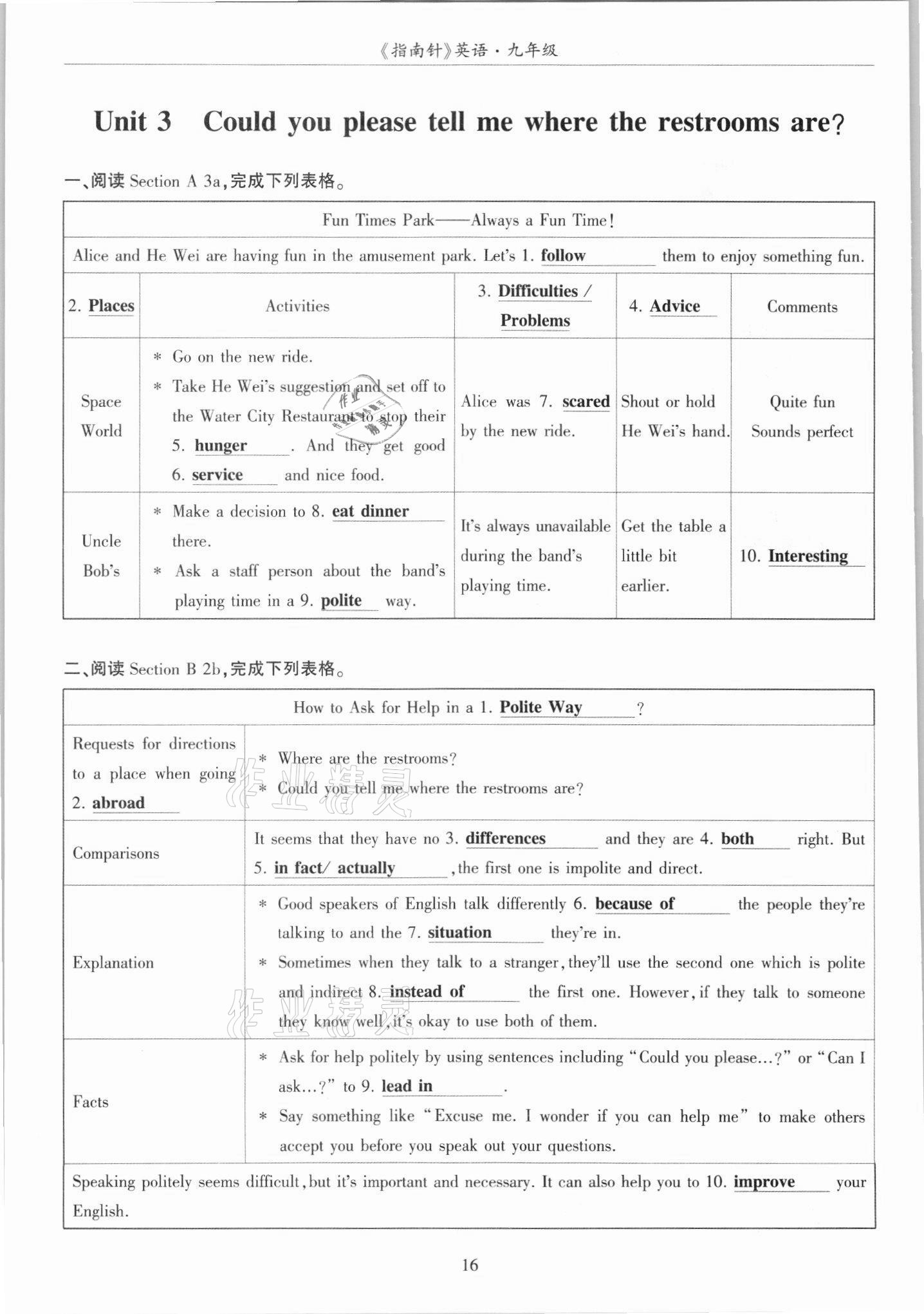 2021年指南针高分必备九年级英语全一册人教版四川专版 参考答案第7页