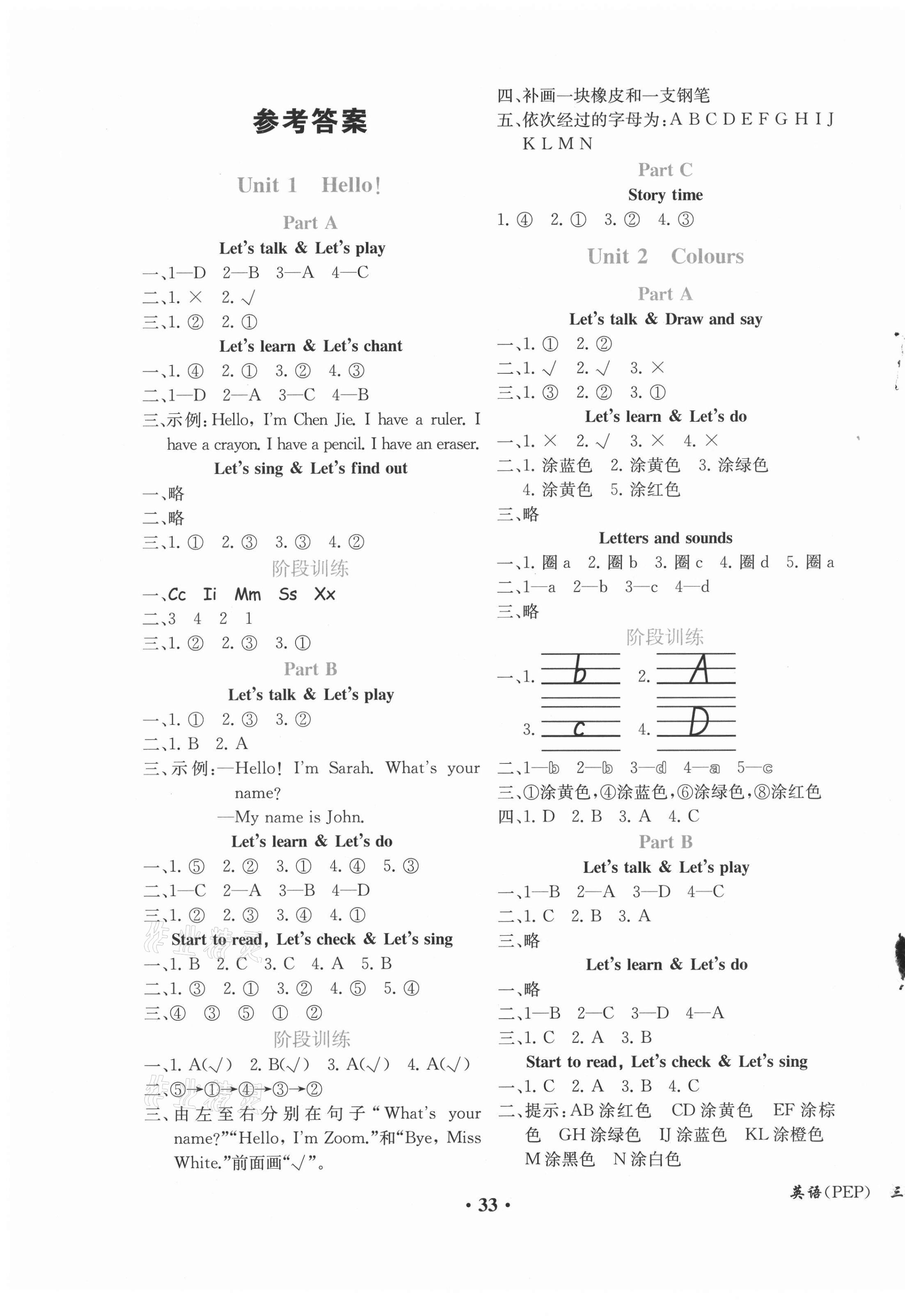 2021年勝券在握同步解析與測評三年級英語上冊人教版重慶專版 第1頁