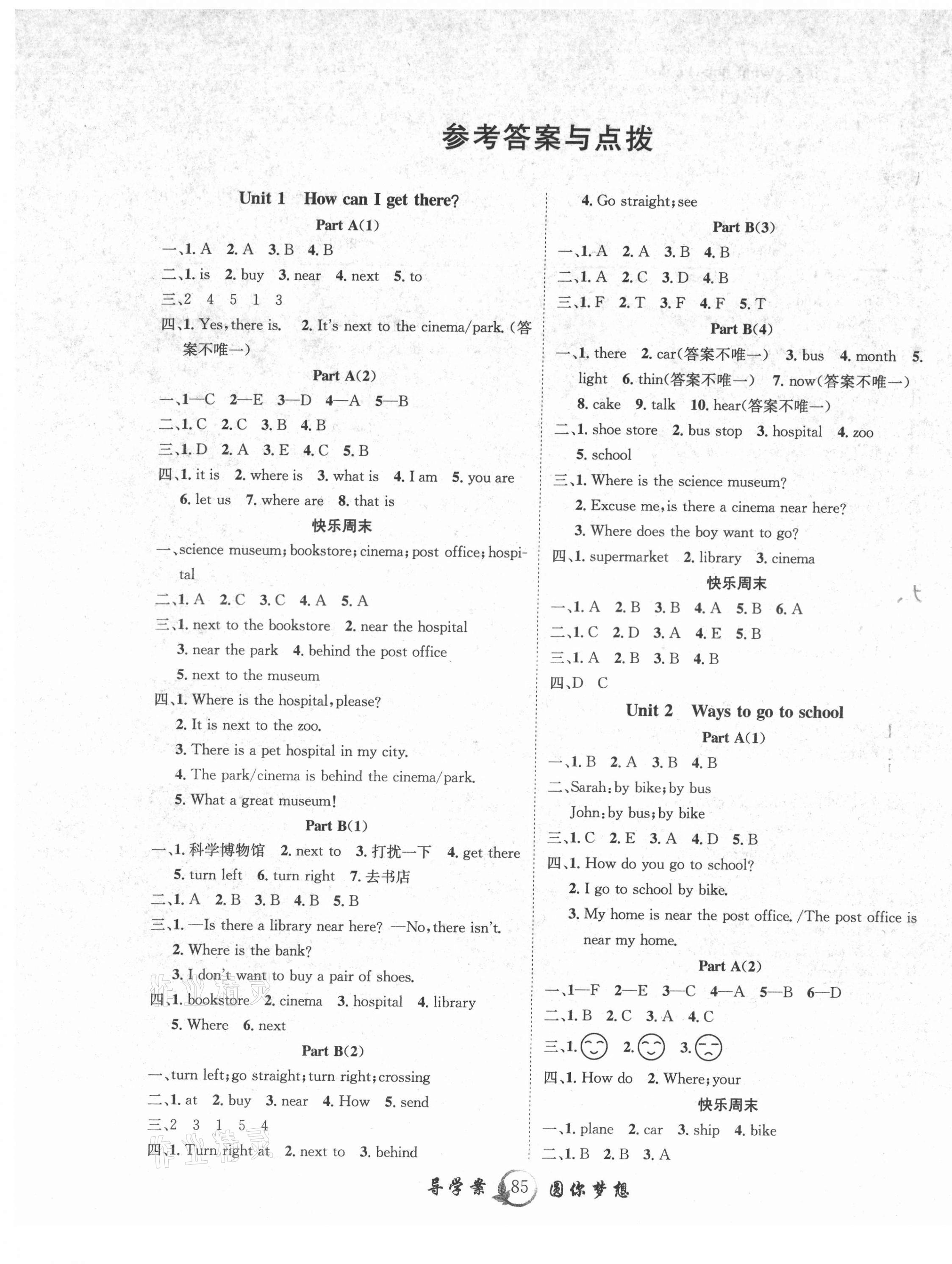 2021年優(yōu)質(zhì)課堂導(dǎo)學(xué)案六年級英語上冊人教版 第1頁