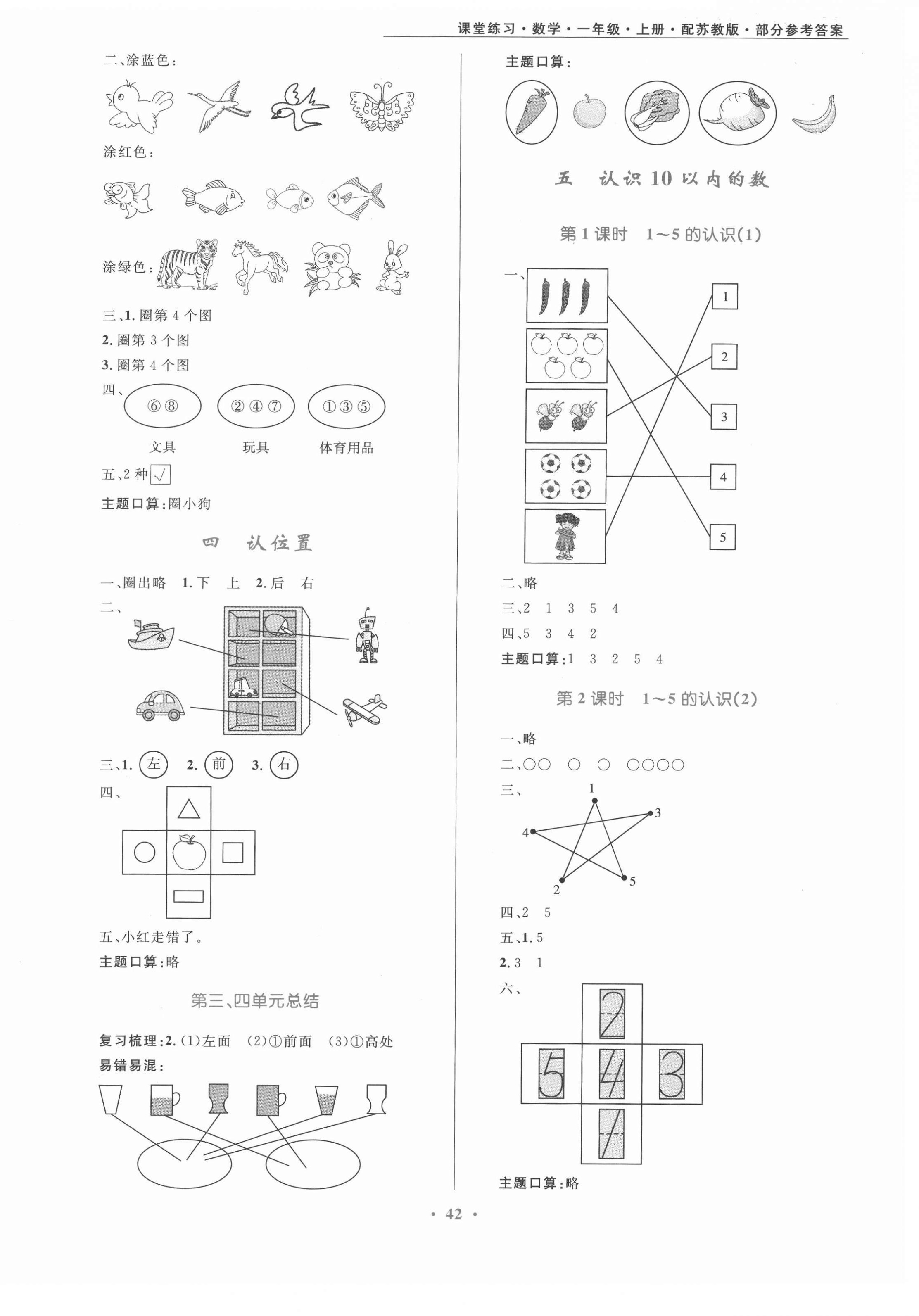 2021年課堂練習(xí)一年級(jí)數(shù)學(xué)上冊(cè)蘇教版 第2頁(yè)