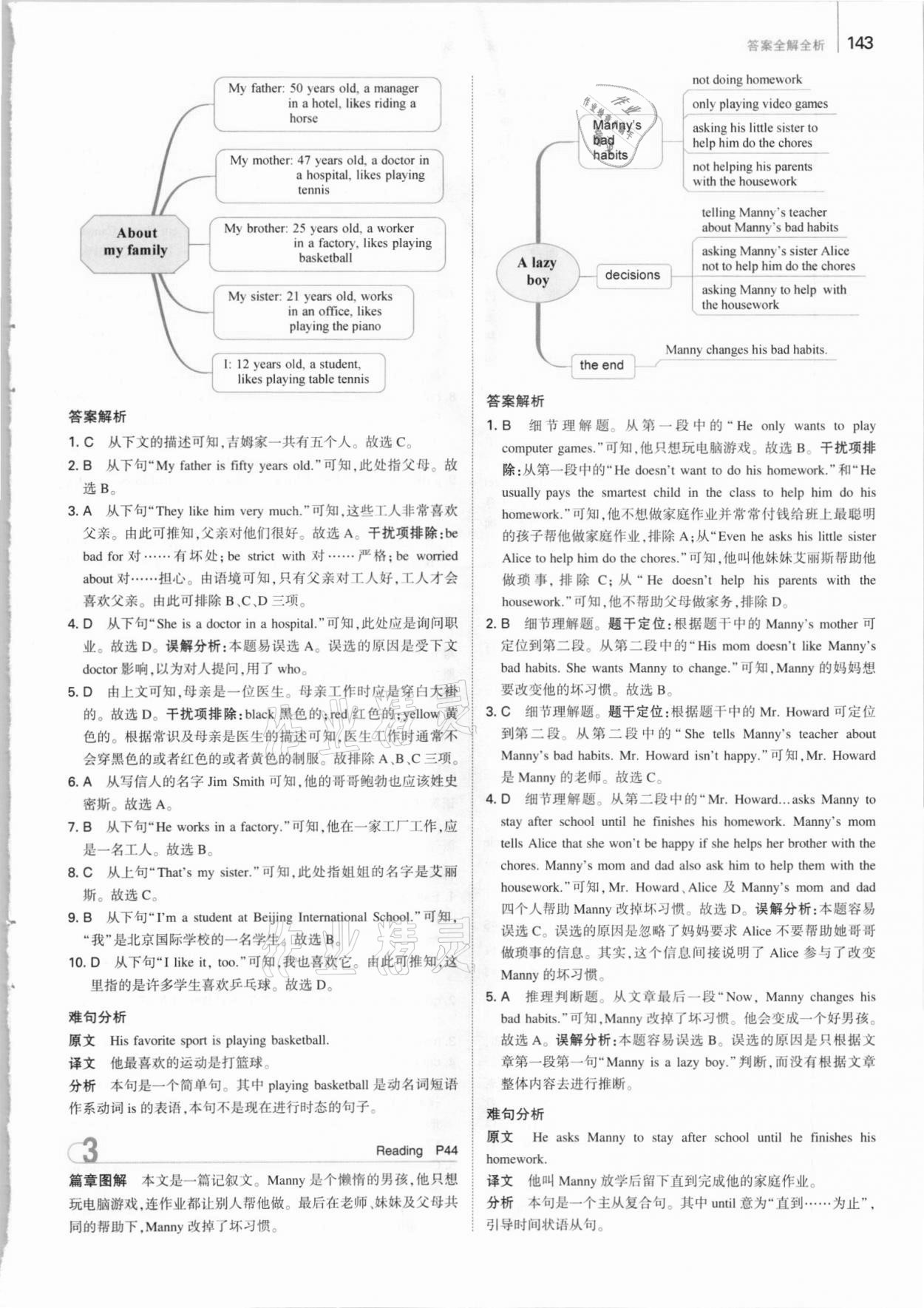 2021年53English七年級首字母填空、任務型閱讀、完形填空與閱讀理解 參考答案第15頁