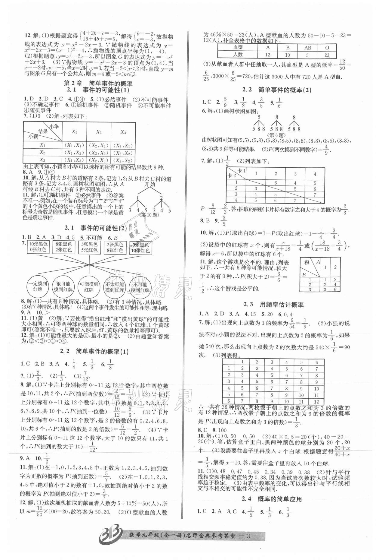 2021年名師金典BFB初中課時(shí)優(yōu)化九年級(jí)數(shù)學(xué)全一冊(cè)浙教版 第3頁(yè)