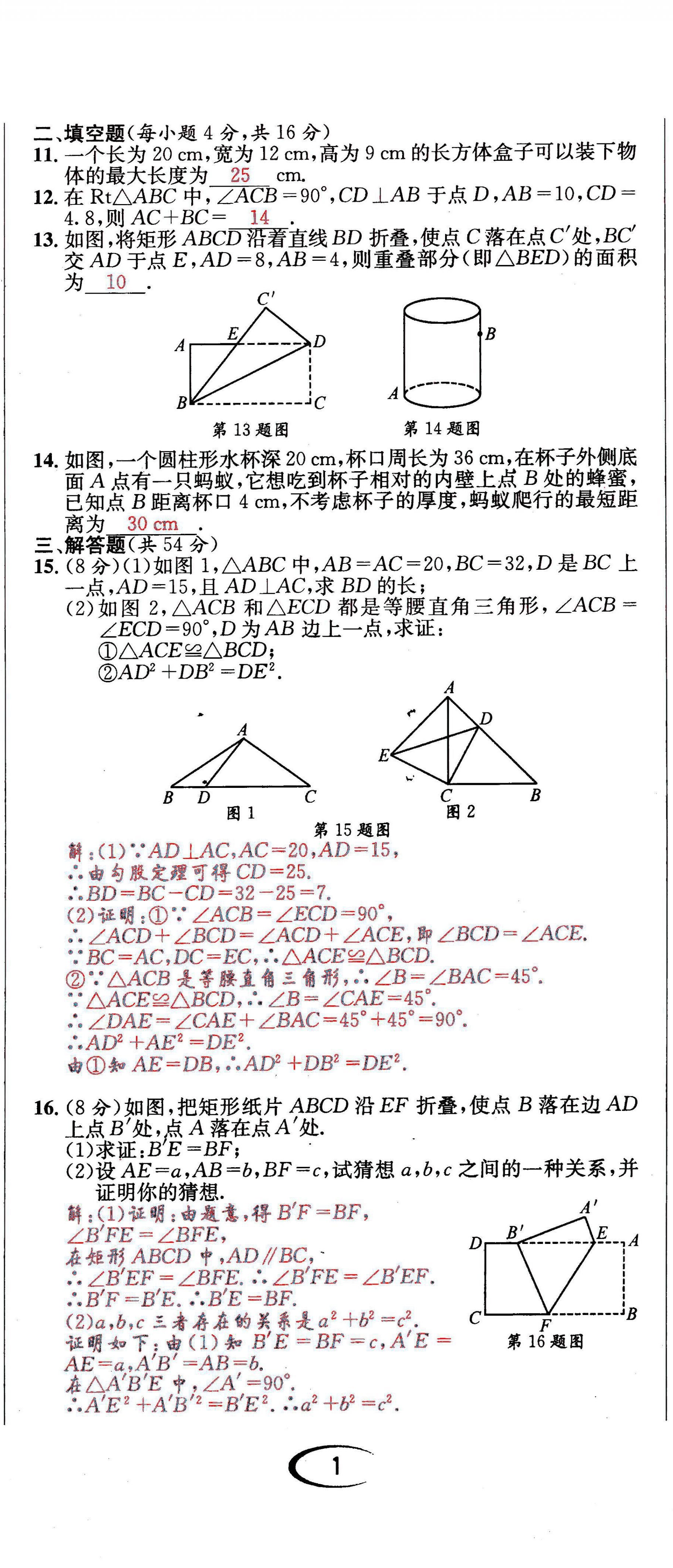 2021年蓉城学霸八年级数学上册北师大版 第2页