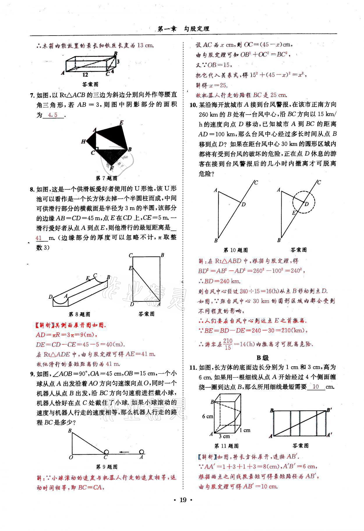 2021年蓉城学霸八年级数学上册北师大版 参考答案第19页