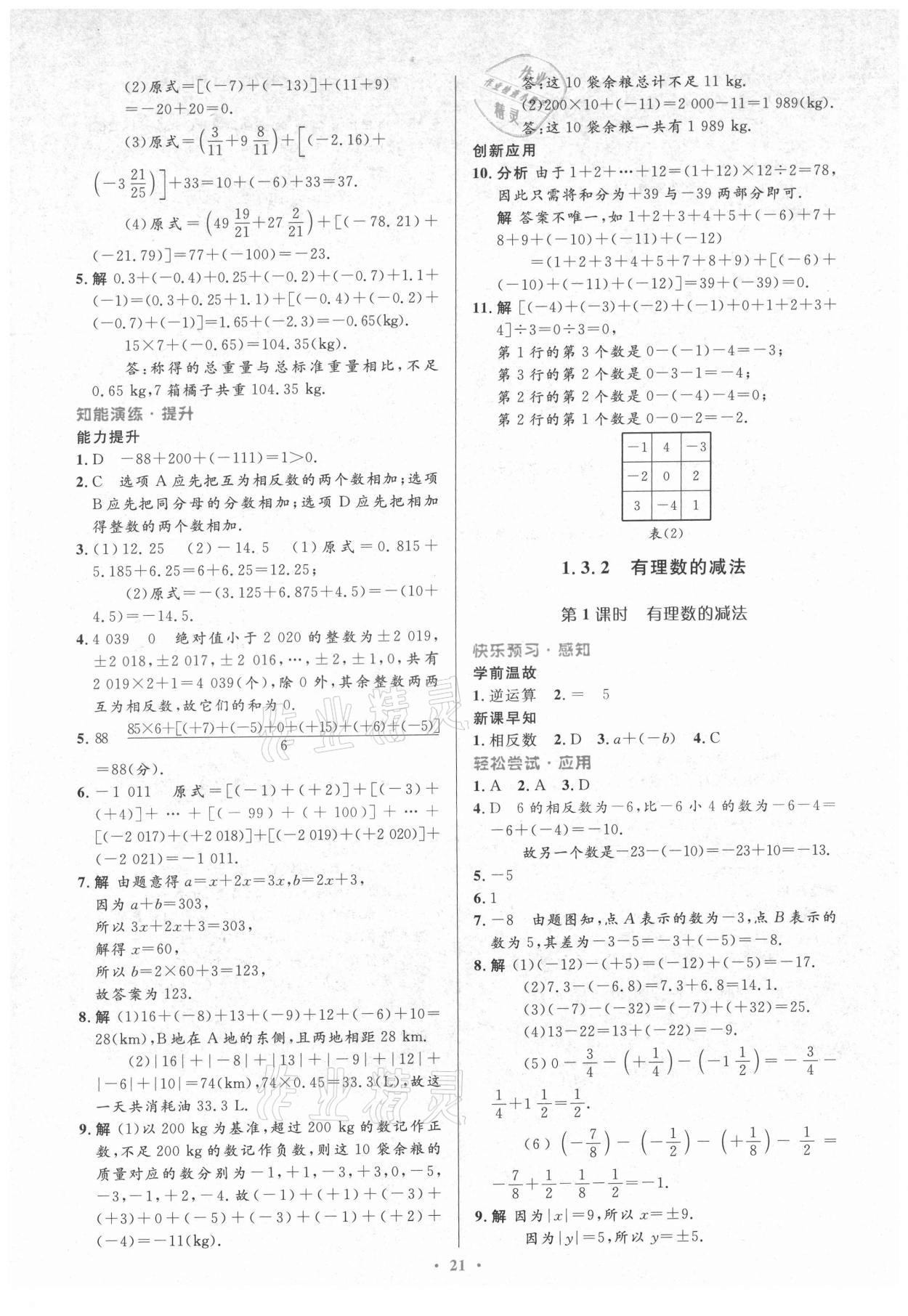 2021年初中同步测控优化设计七年级数学上册人教版 第5页