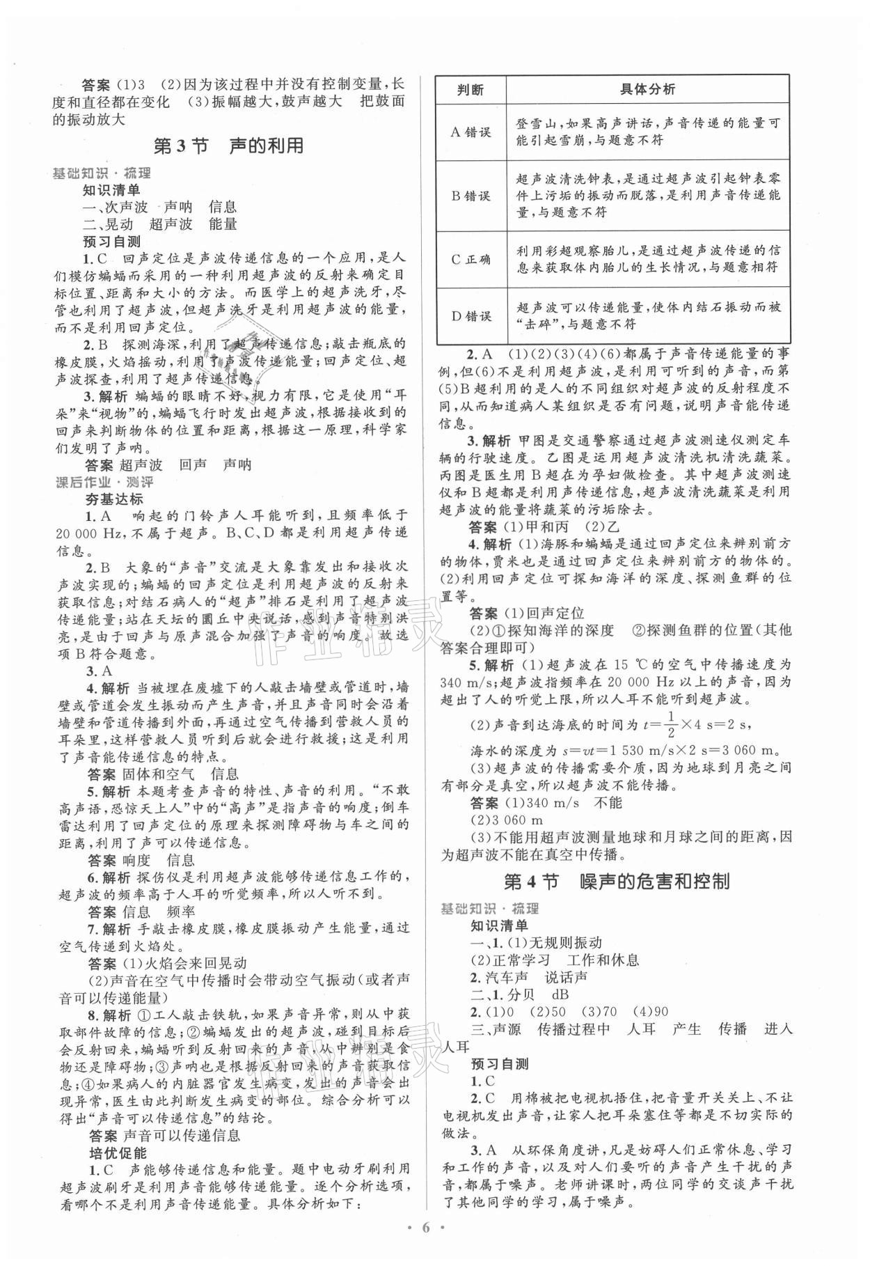 2021年人教金學(xué)典同步解析與測評學(xué)考練八年級物理上冊人教版 參考答案第6頁