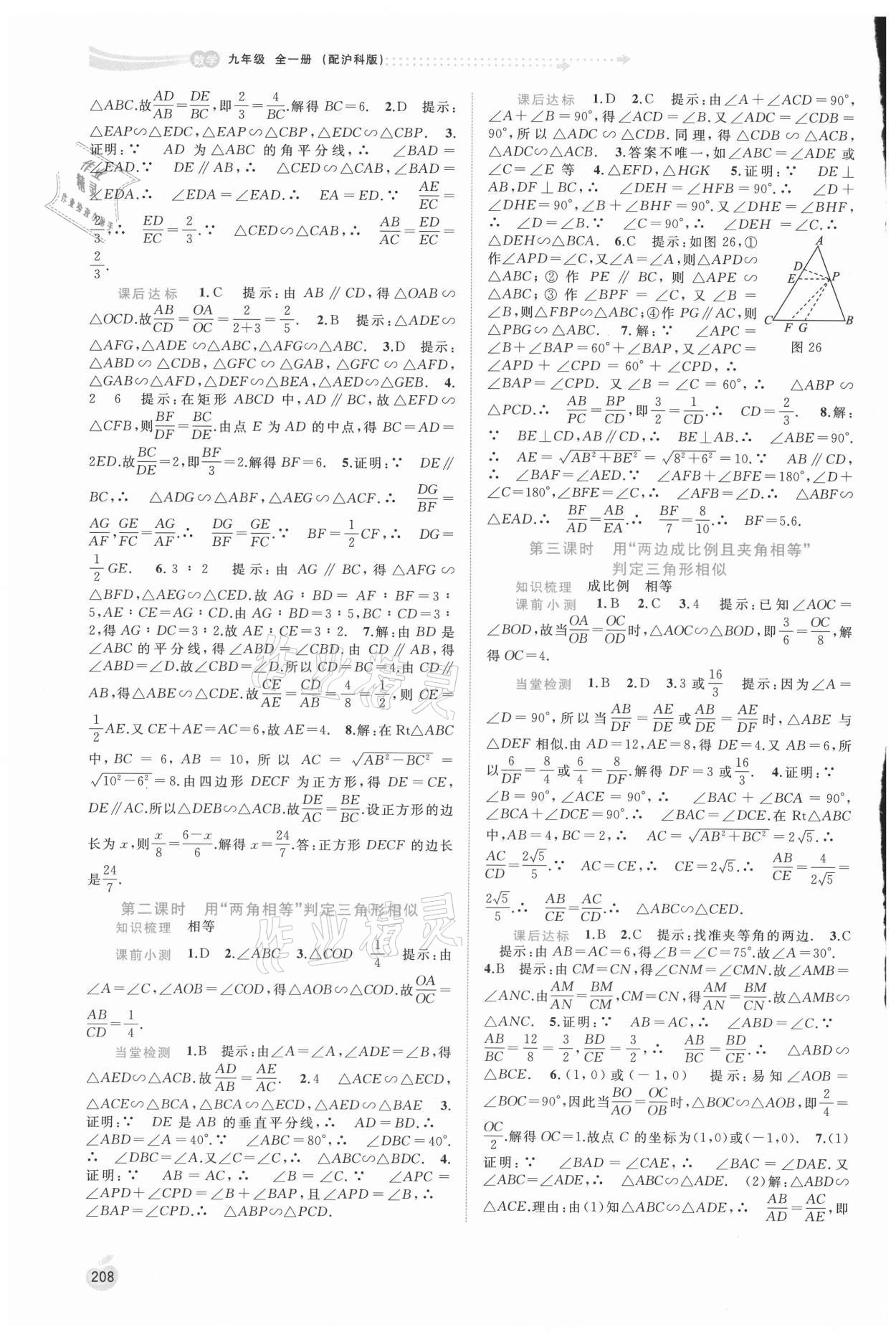 2021年新課程學(xué)習(xí)與測評(píng)同步學(xué)習(xí)九年級(jí)數(shù)學(xué)全一冊(cè)滬科版 參考答案第11頁