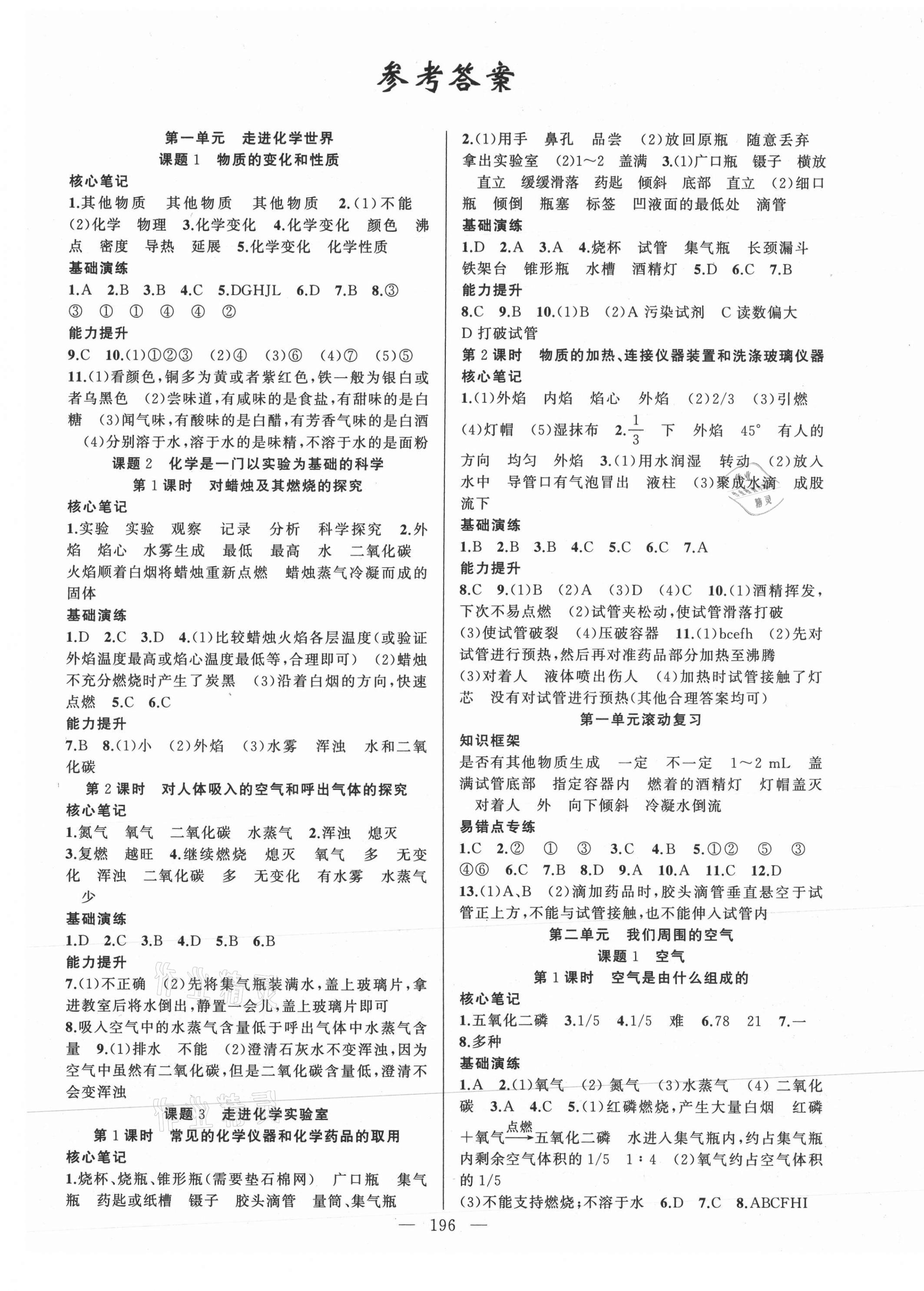 2021年原創(chuàng)新課堂九年級化學(xué)全一冊人教版深圳專版 第1頁