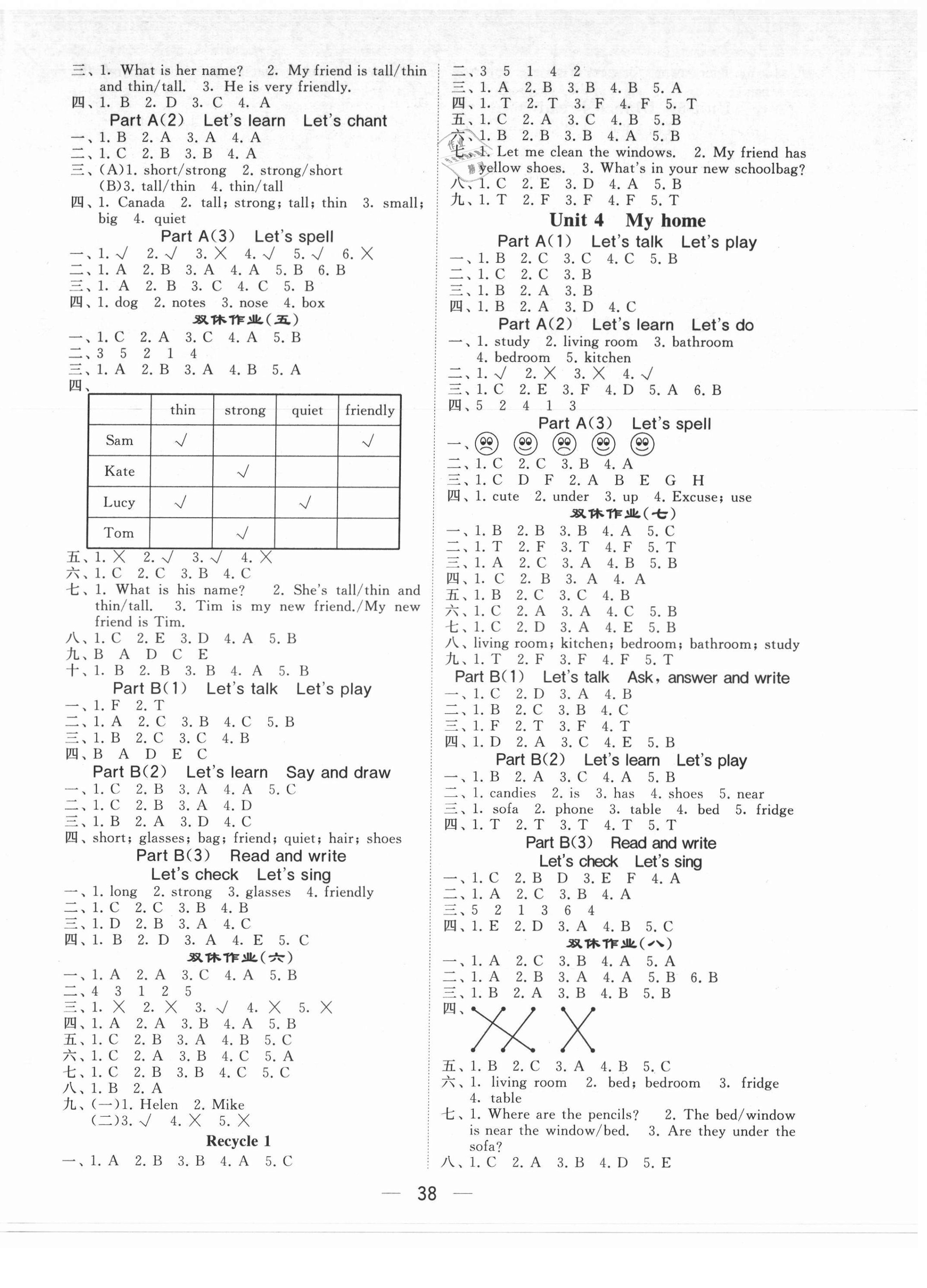 2021年學(xué)霸課時(shí)作業(yè)四年級(jí)英語上冊(cè)人教版 第2頁